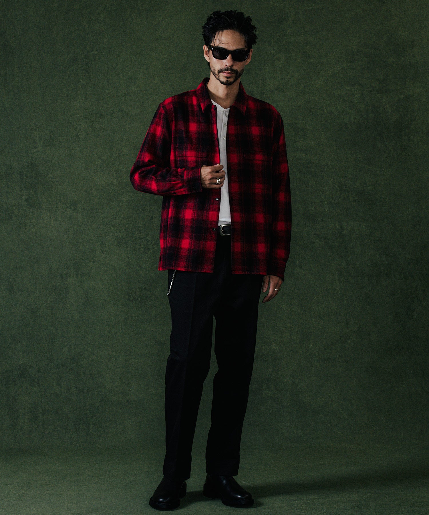 FLAP POCKET CHECK LONG SLEEVE SHIRT