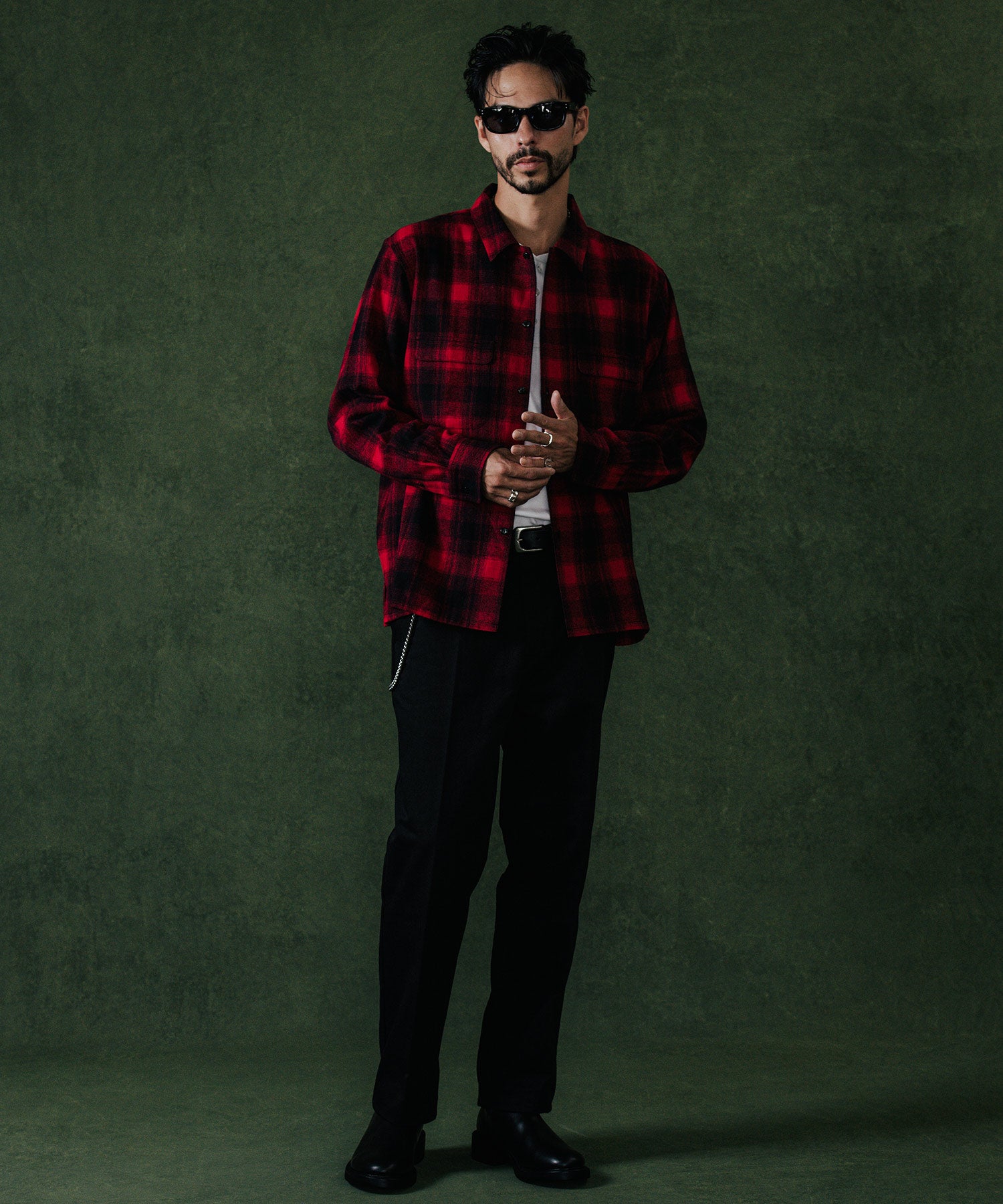 FLAP POCKET CHECK LONG SLEEVE SHIRT