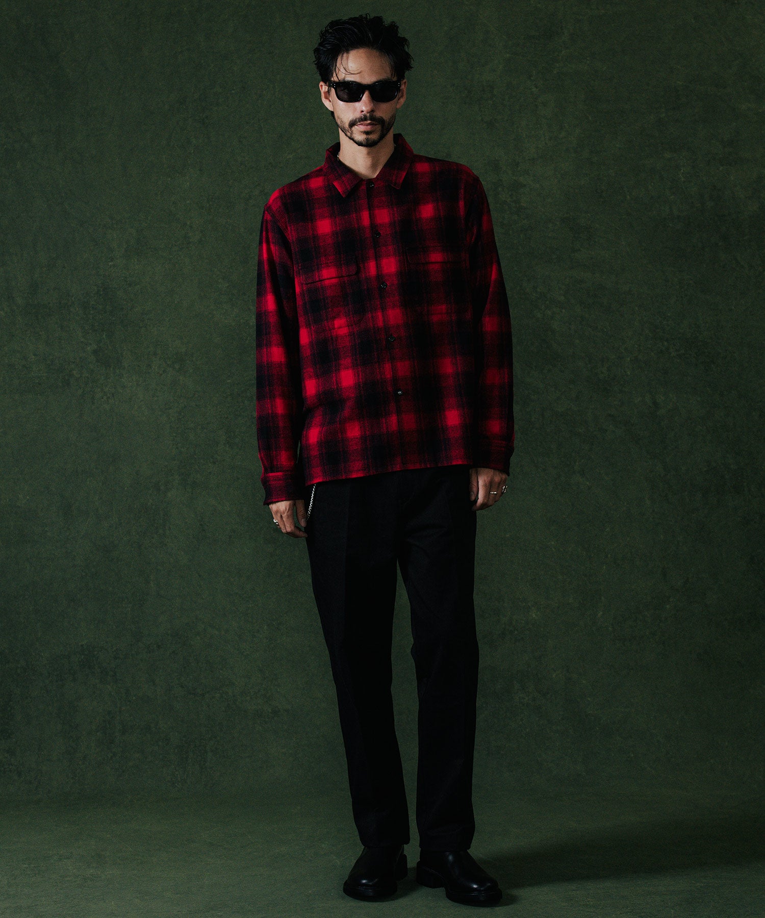 FLAP POCKET CHECK LONG SLEEVE SHIRT