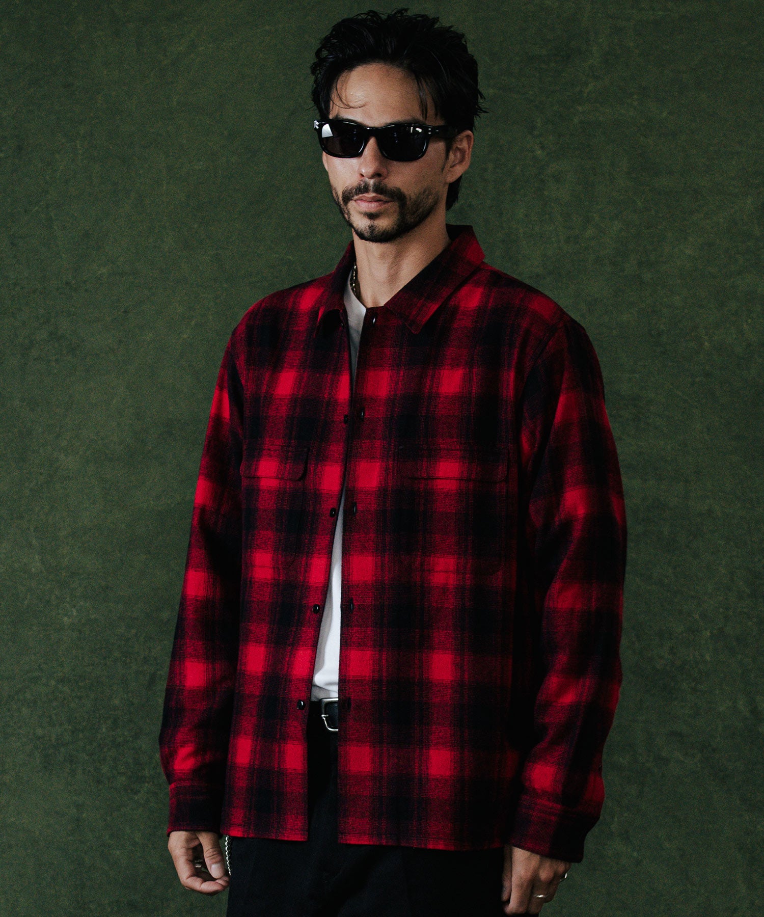 FLAP POCKET CHECK LONG SLEEVE SHIRT