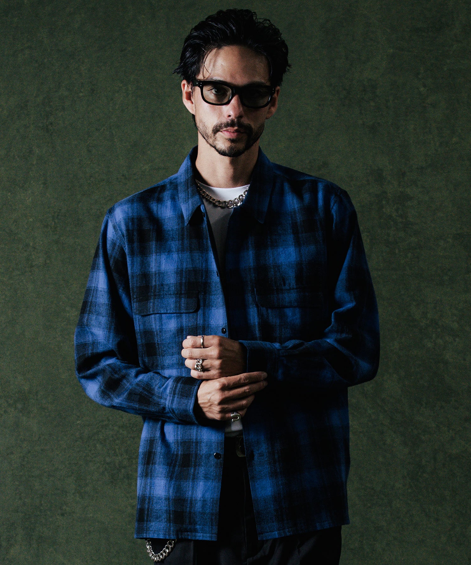 FLAP POCKET CHECK LONG SLEEVE SHIRT