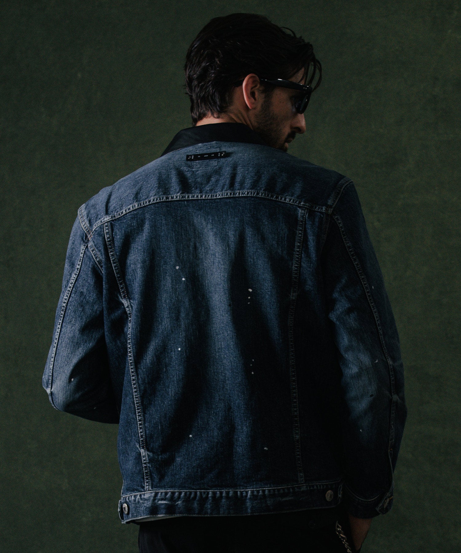 BORN FREE GARAGE USED SELVEDGE STRETCH DENIM JACKET