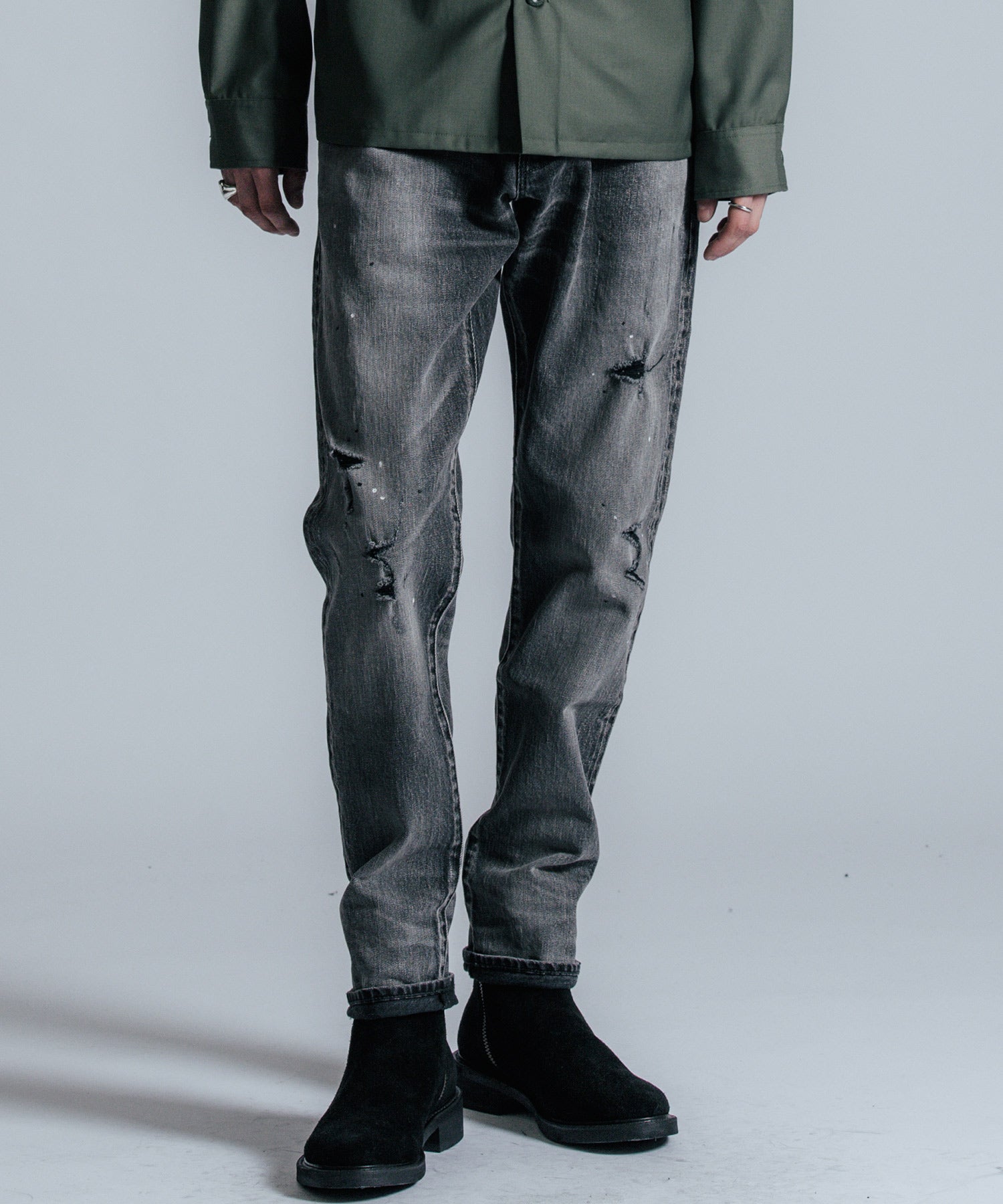 BORN FREE 2 REGULAR STYLE GARAGE USED SELVEDGE STRETCH JEANS