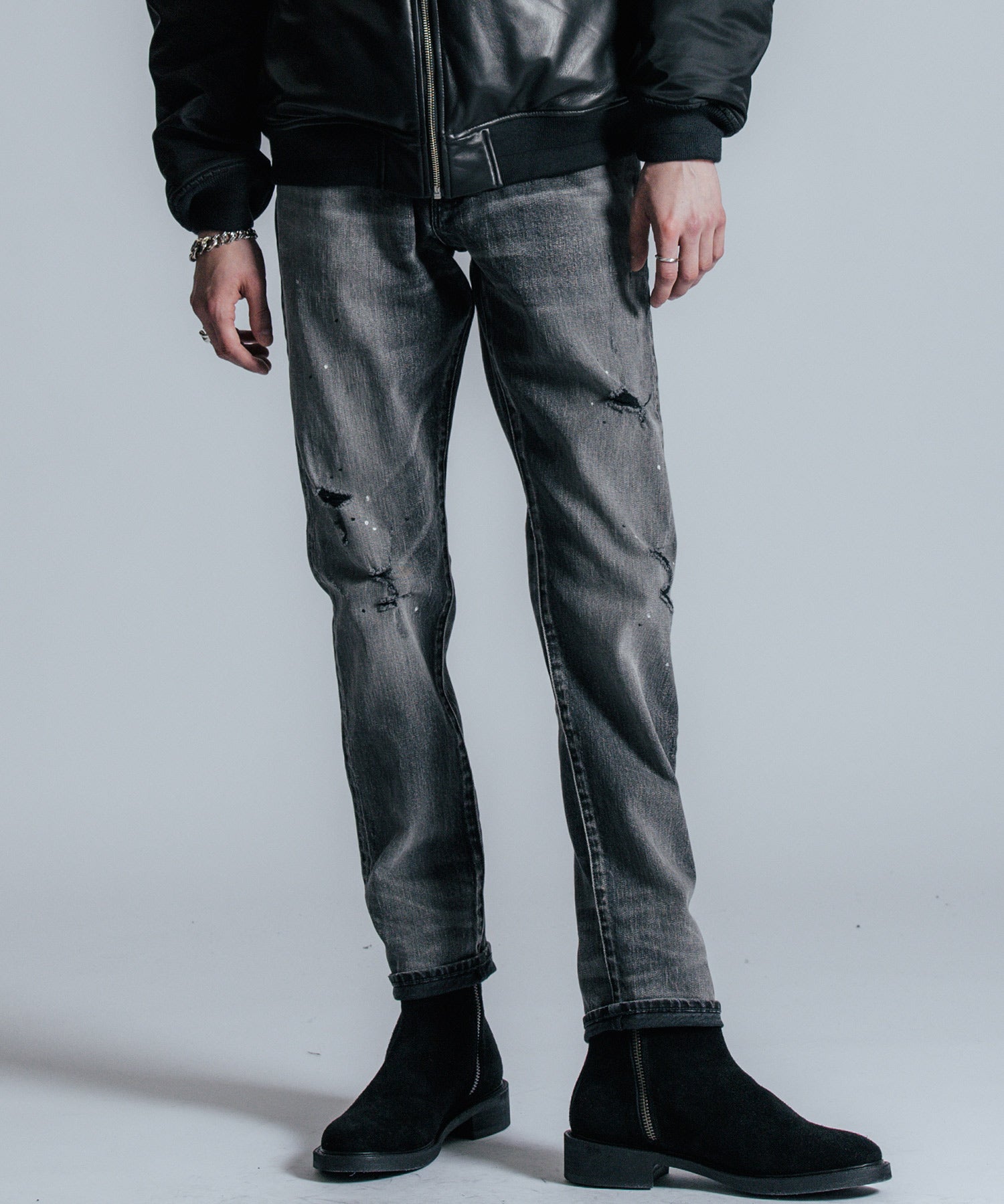 BORN FREE 2 REGULAR STYLE GARAGE USED SELVEDGE STRETCH JEANS