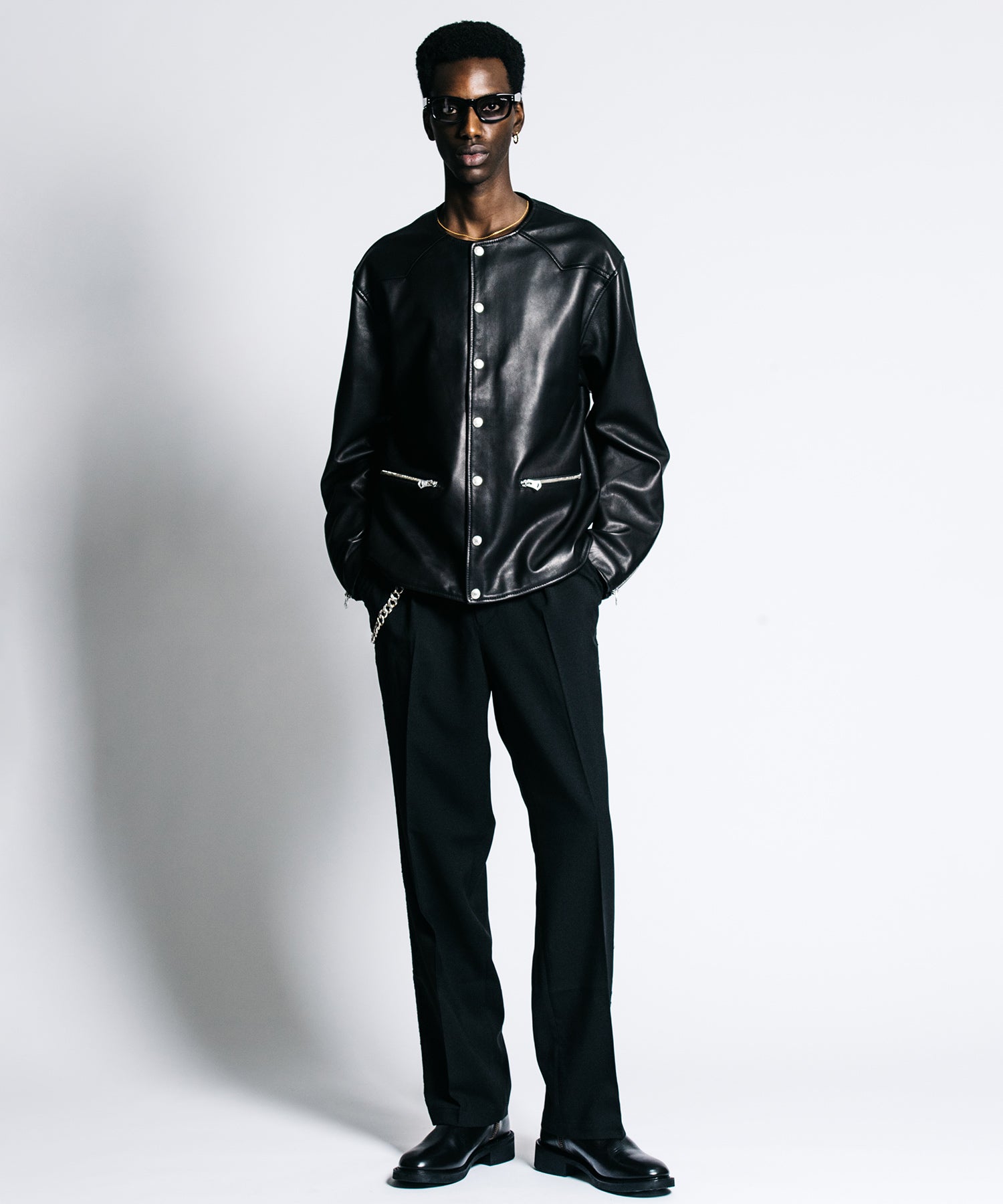 LAMB LEATHER RIDERS CARDIGAN