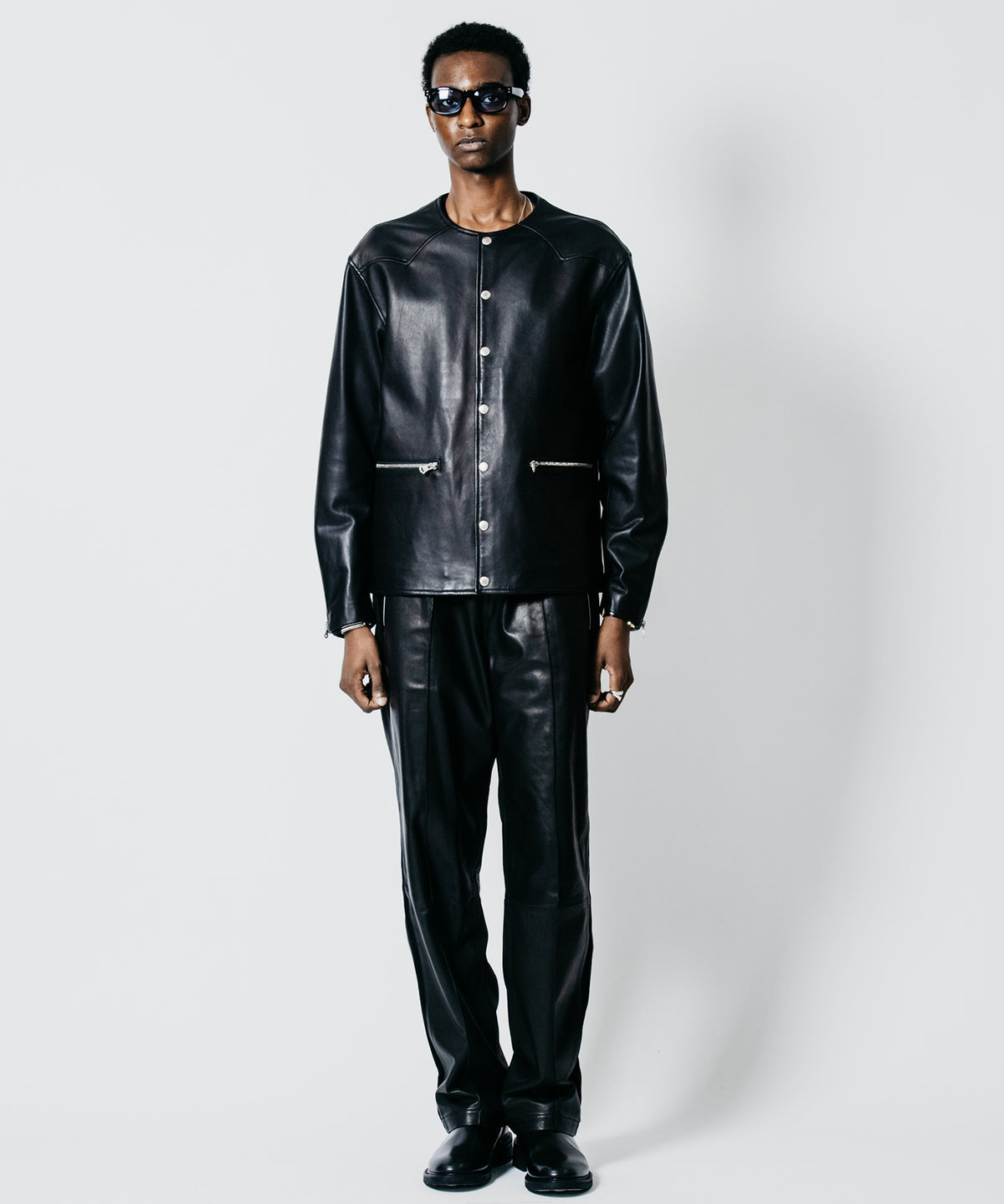 LAMB LEATHER RIDERS CARDIGAN