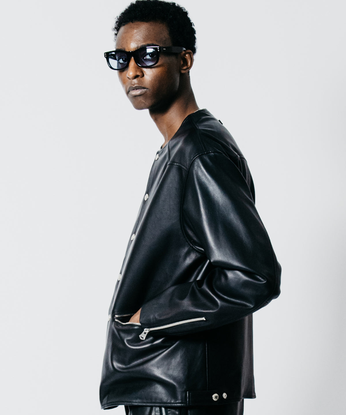 LAMB LEATHER RIDERS CARDIGAN