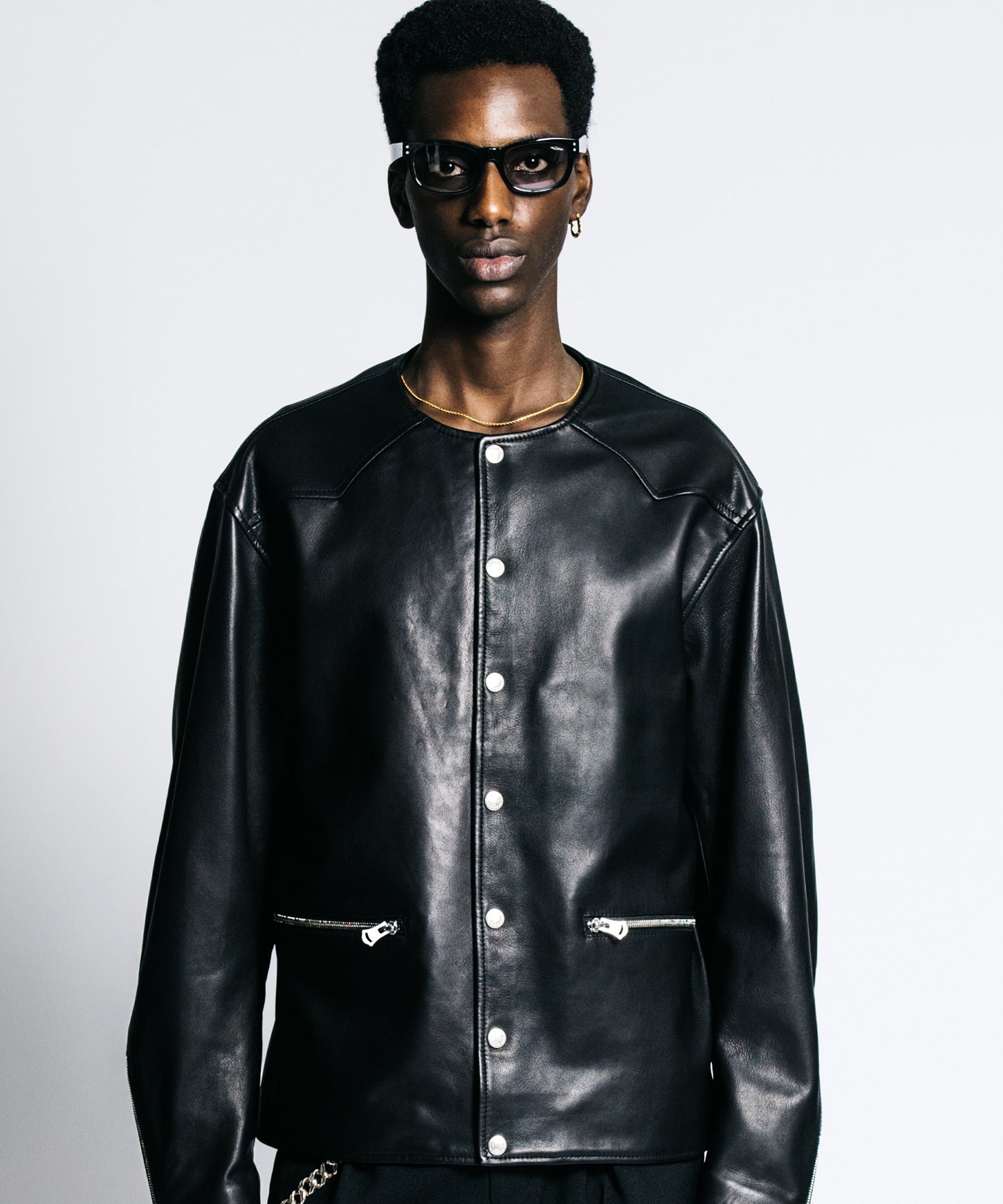 LAMB LEATHER RIDERS CARDIGAN