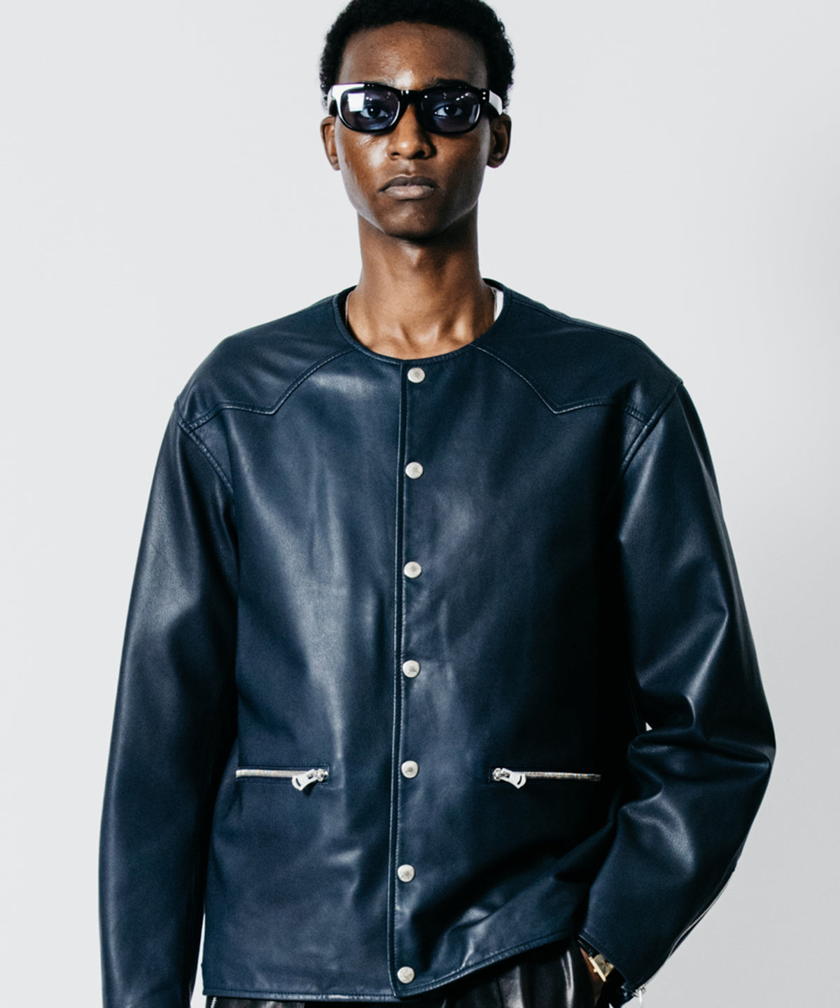 LAMB LEATHER RIDERS CARDIGAN