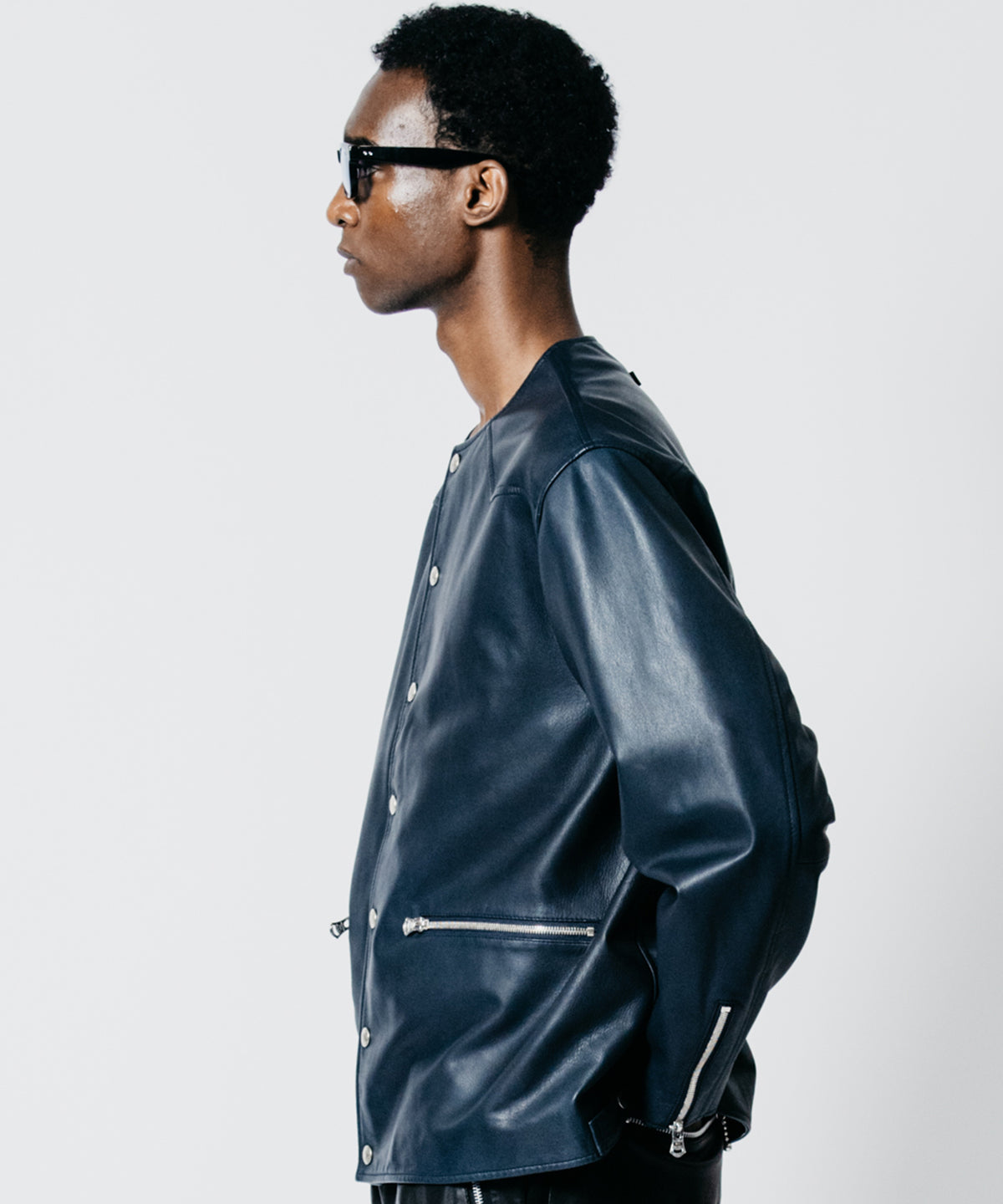 LAMB LEATHER RIDERS CARDIGAN
