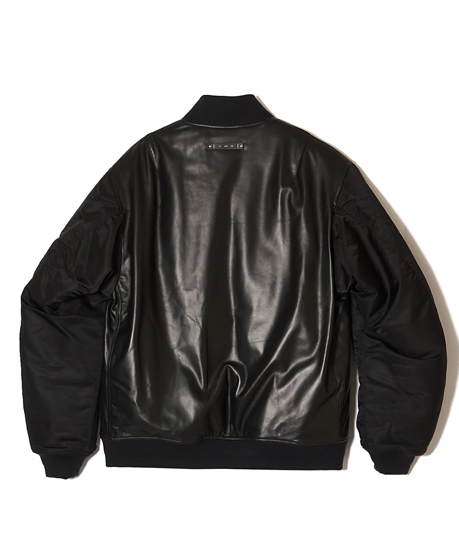 NYLON SLEEVE LEATHER MA1 JACKET