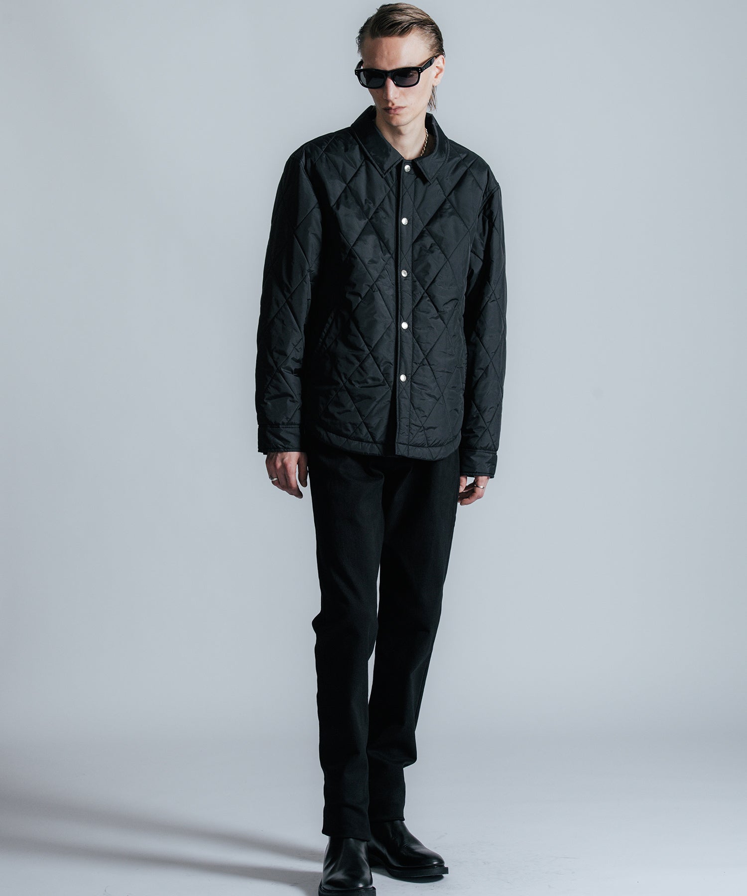 DIAMOND QUILT NYLON SHIRT JACKET