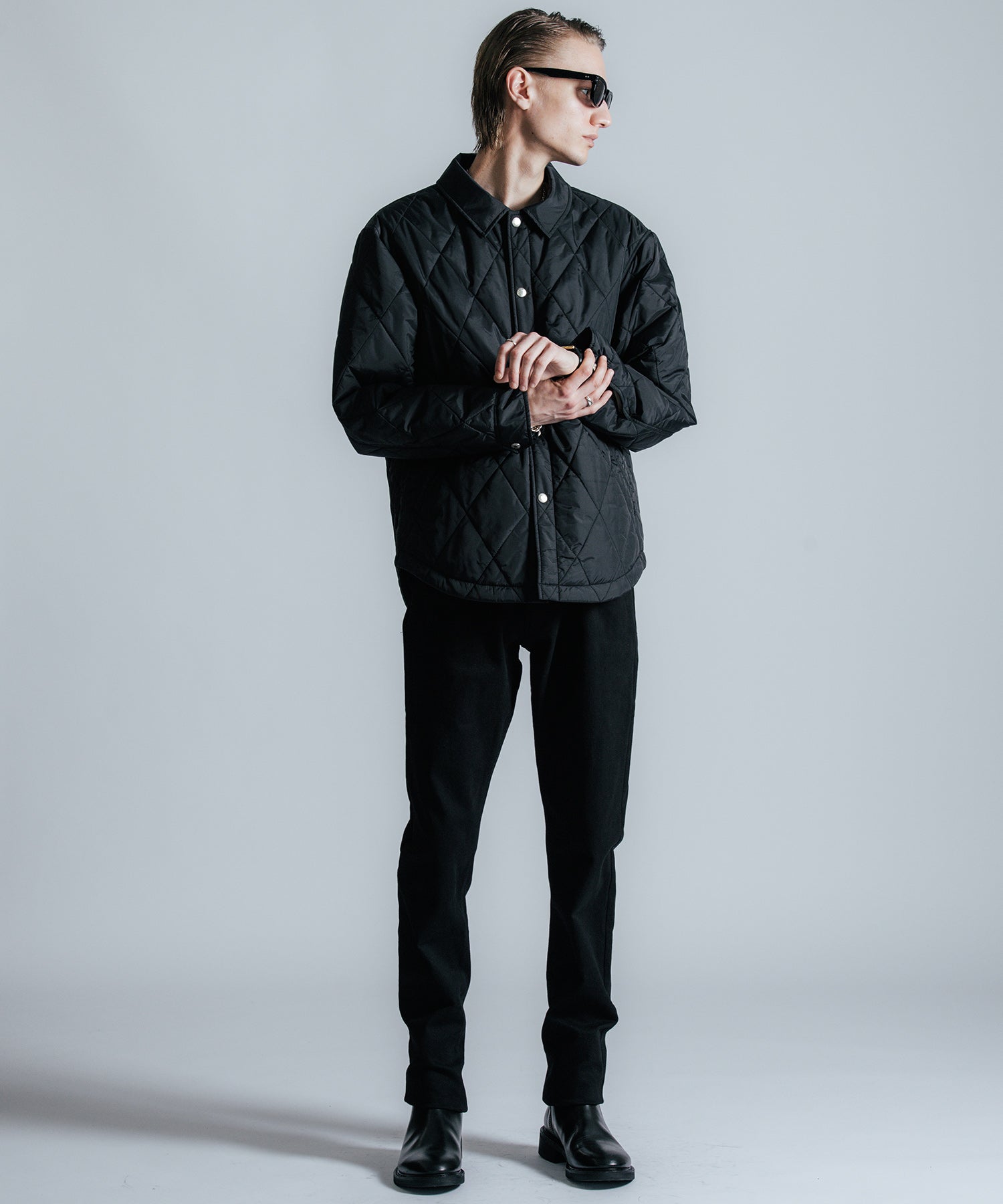 DIAMOND QUILT NYLON SHIRT JACKET