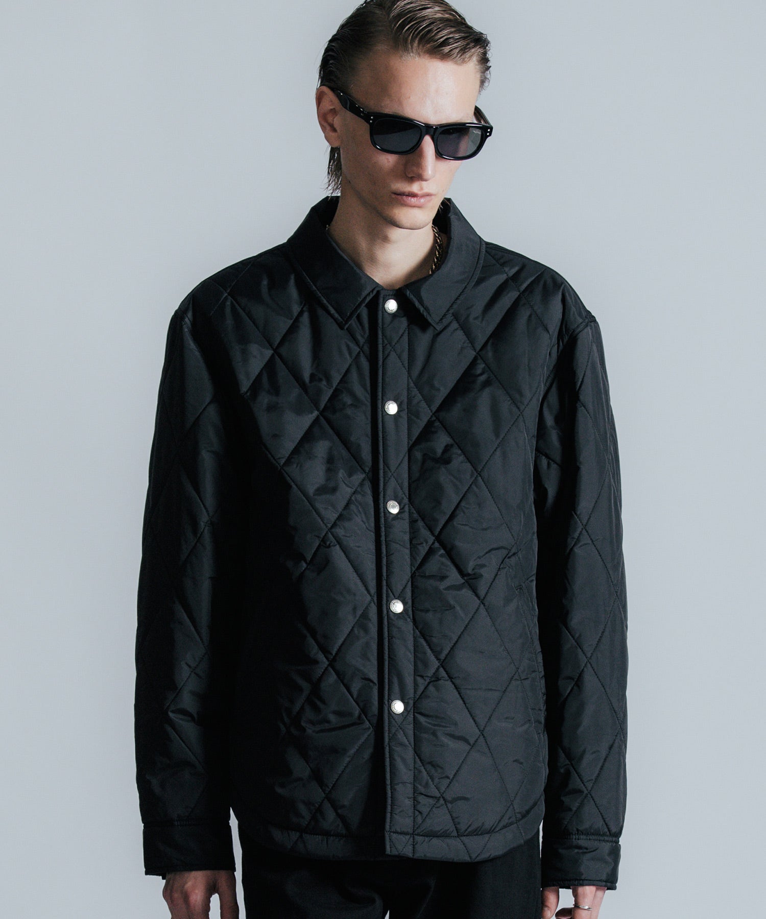 DIAMOND QUILT NYLON SHIRT JACKET