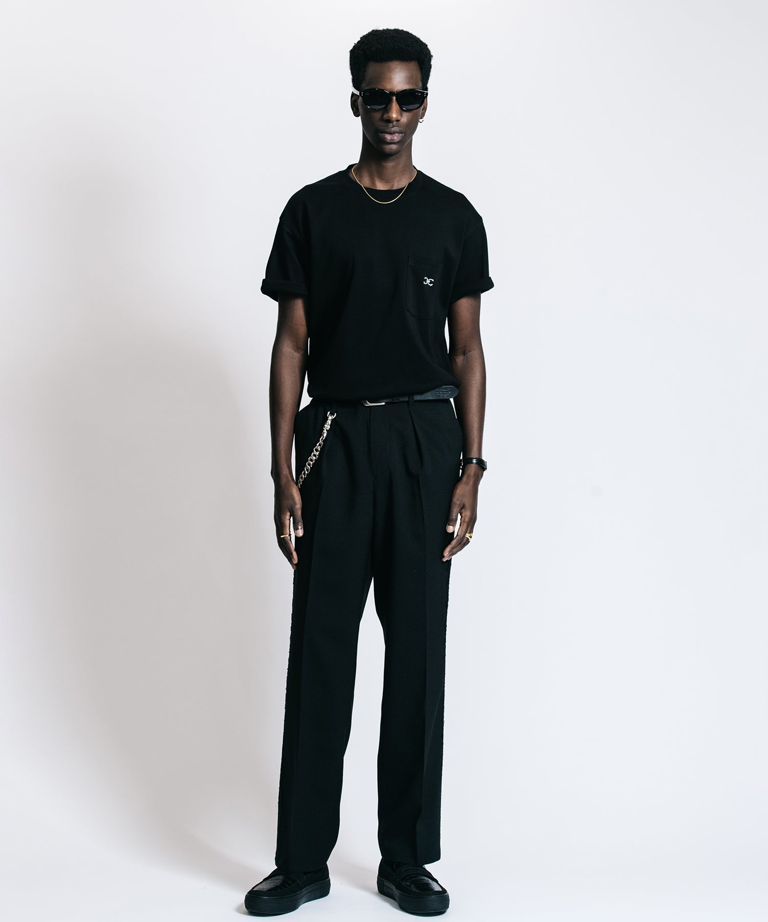 CHAIN-LINK “C” EMBROIDERY POCKET T-SHIRT