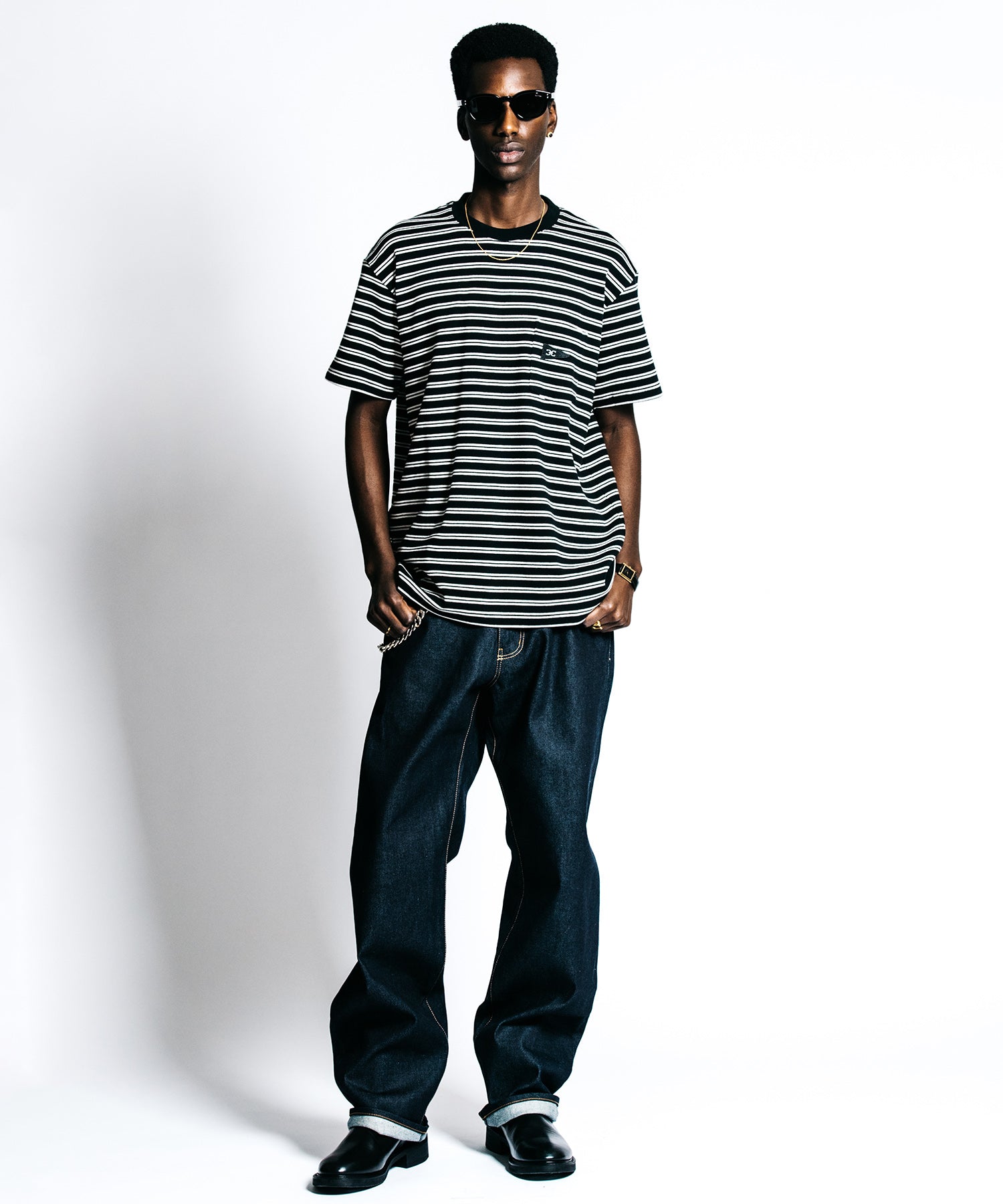 HEAVY OZ FLAG LOGO BORDER POCKET T SHIRT