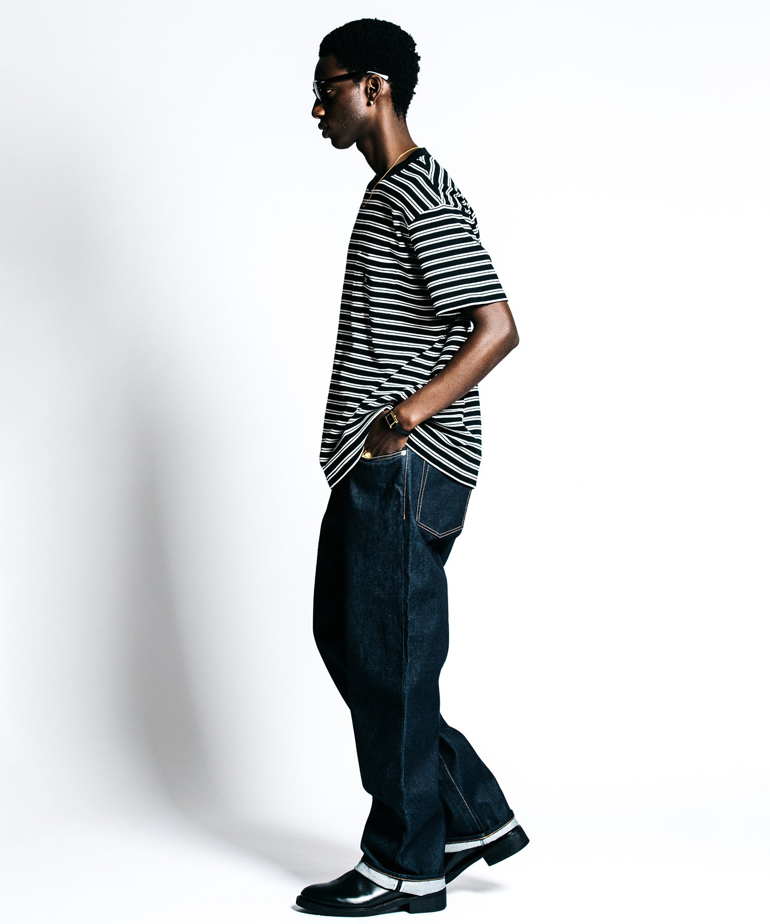 HEAVY OZ FLAG LOGO BORDER POCKET T SHIRT