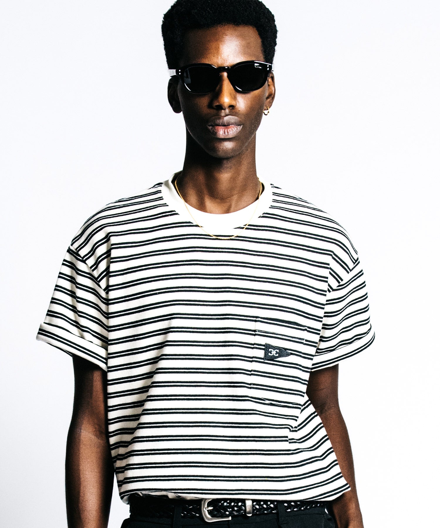 HEAVY OZ FLAG LOGO BORDER POCKET T SHIRT