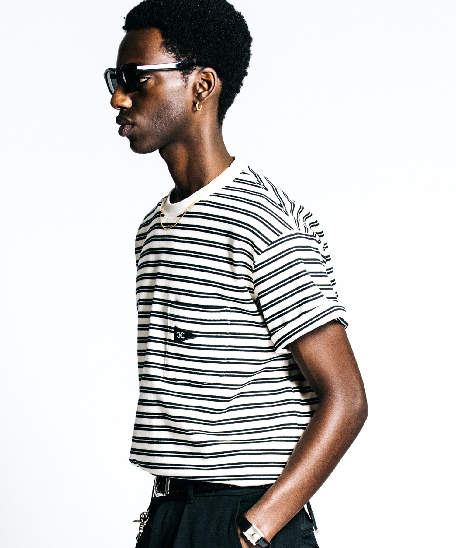 HEAVY OZ FLAG LOGO BORDER POCKET T SHIRT