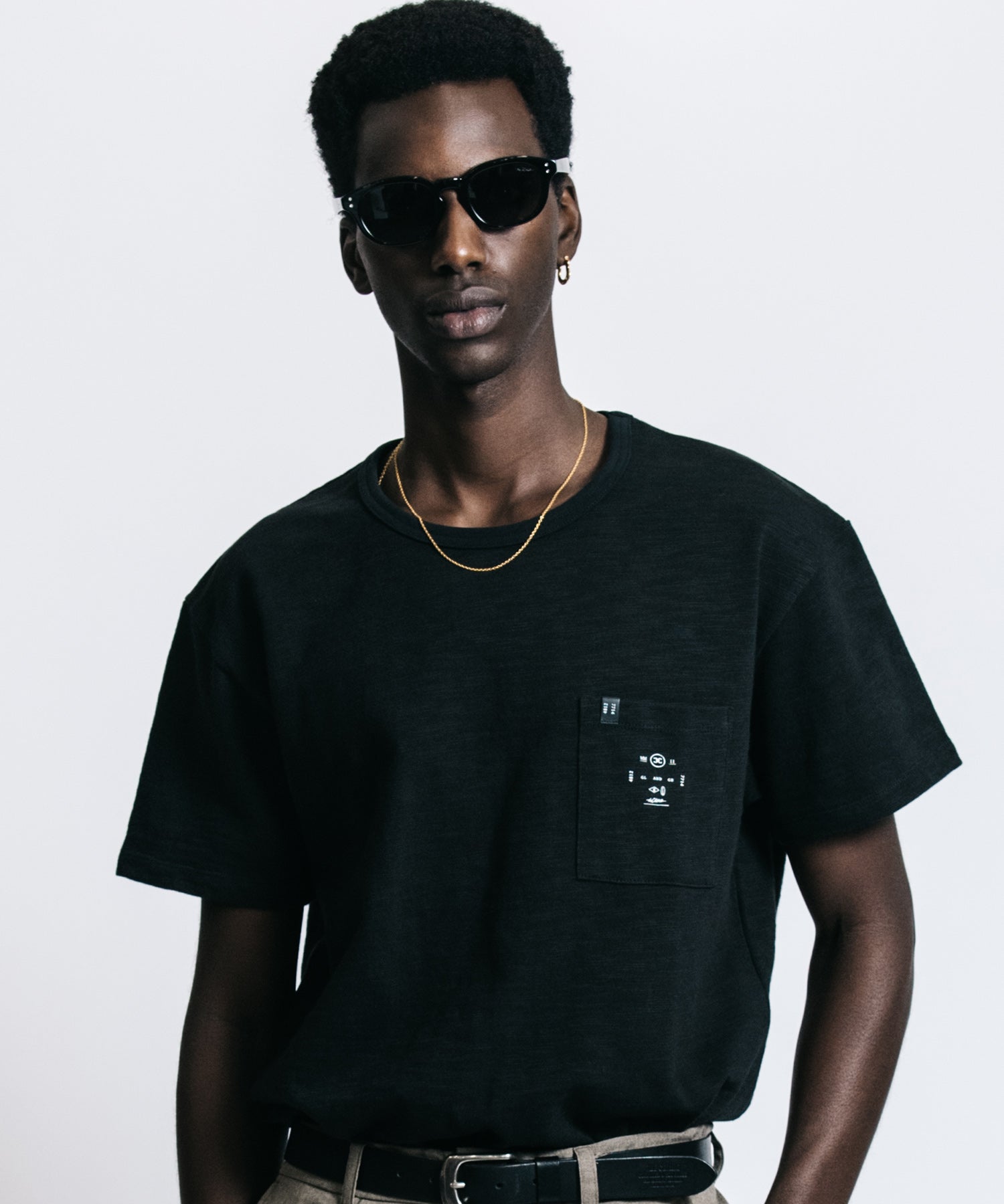 HEAVY OZ SLUB BINDER NECK POCKET T SHIRT