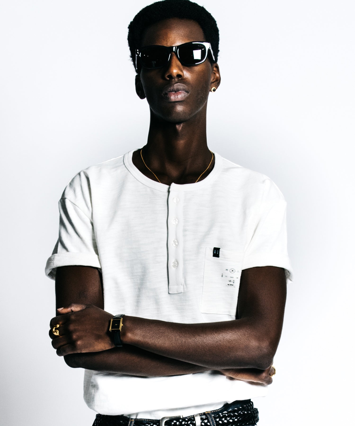 HEAVY OZ SLUB BINDER HENLY NECK POCKET T SHIRT