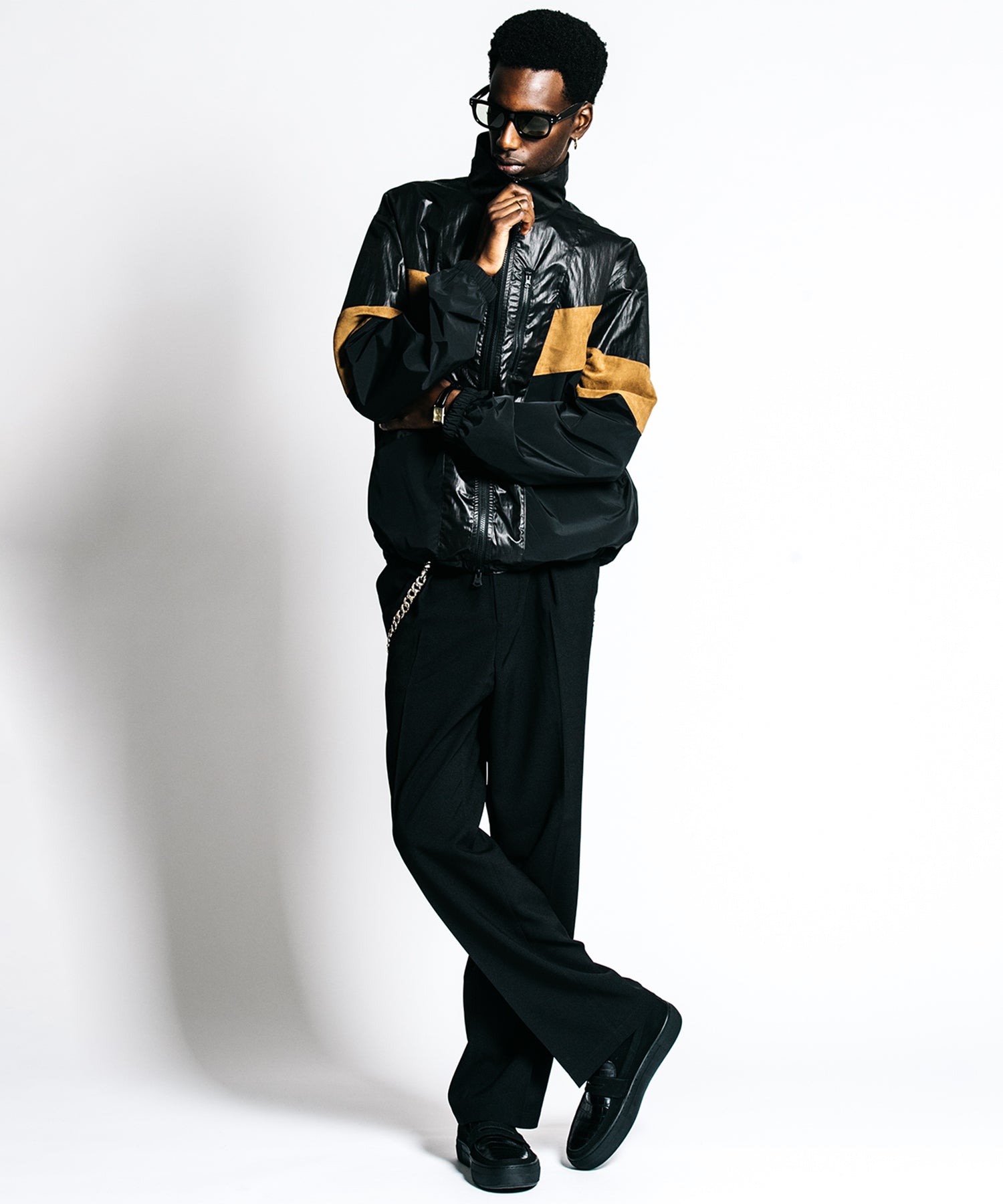 HYBRID TRACK JACKET – LUX FAKE SUEDE PANEL