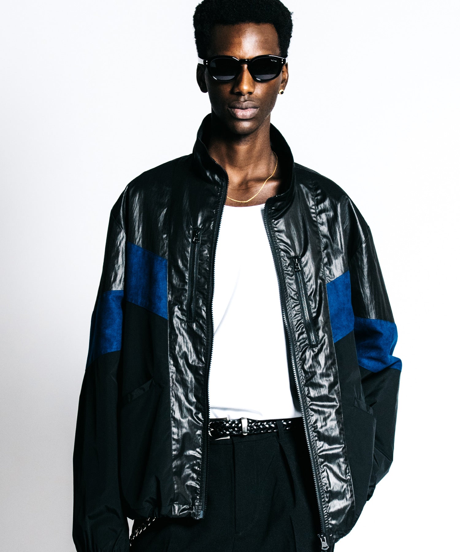 HYBRID TRACK JACKET – LUX FAKE SUEDE PANEL