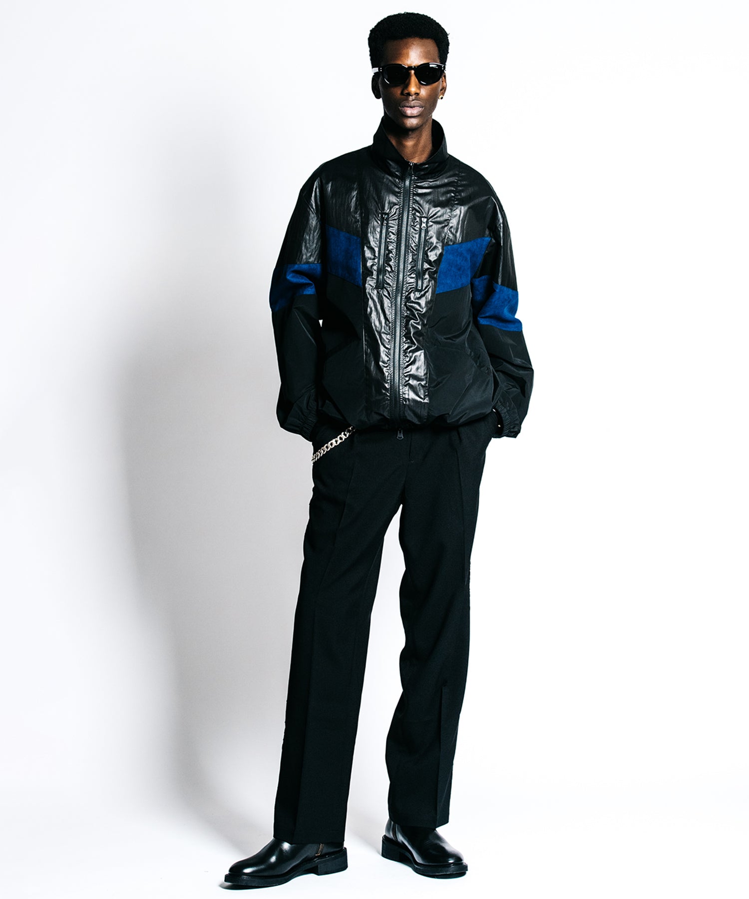 HYBRID TRACK JACKET – LUX FAKE SUEDE PANEL