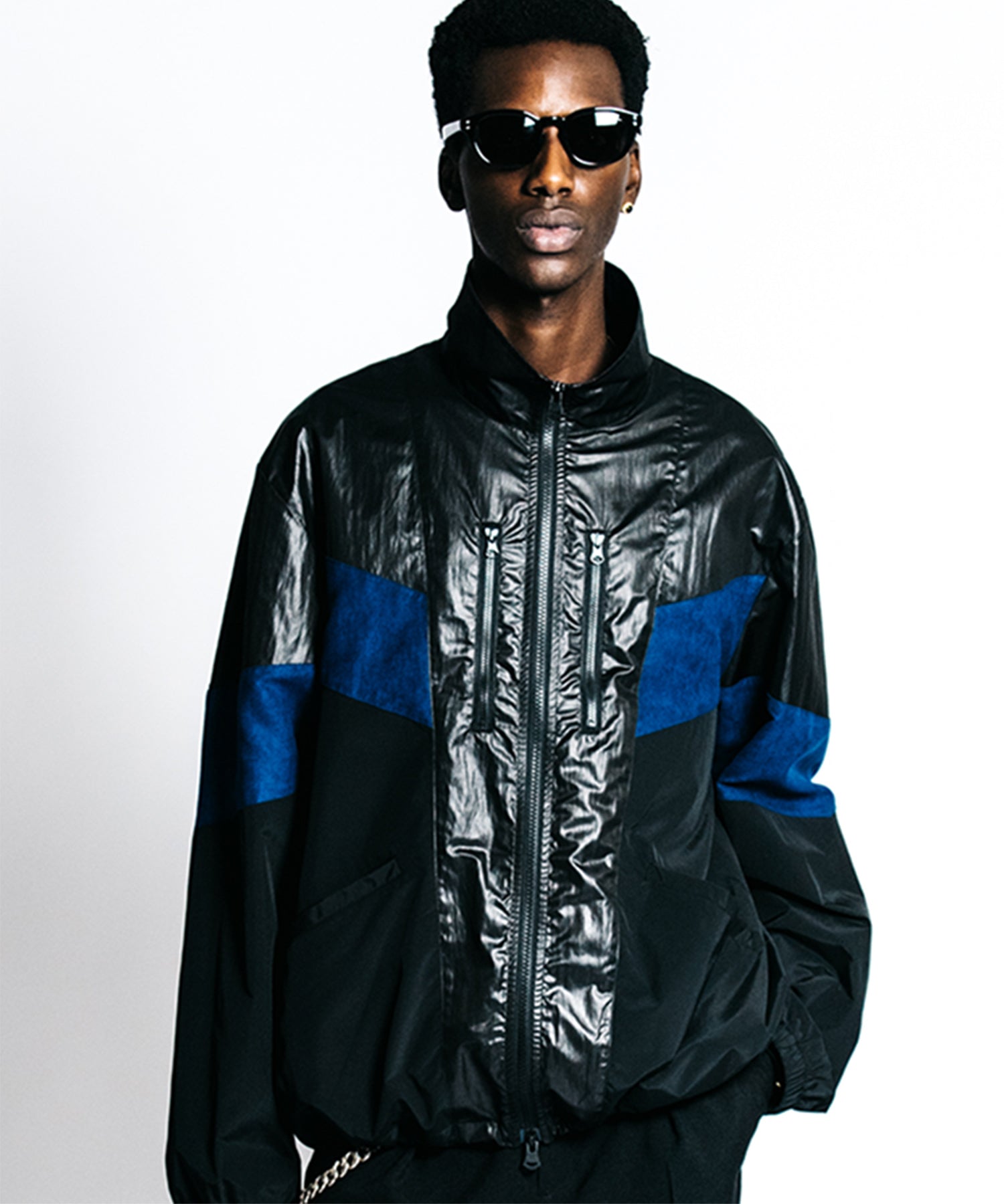 HYBRID TRACK JACKET – LUX FAKE SUEDE PANEL