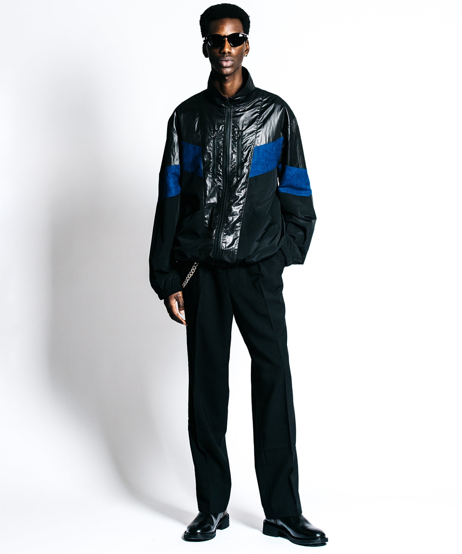 HYBRID TRACK JACKET – LUX FAKE SUEDE PANEL