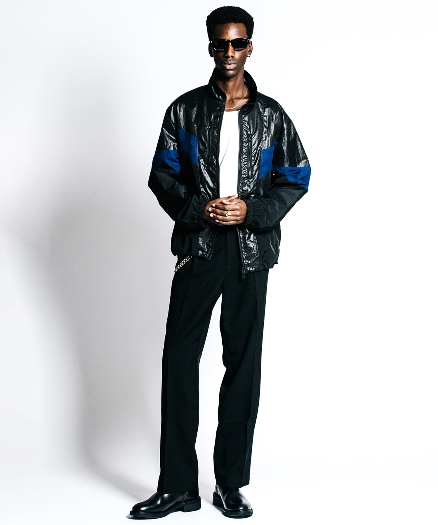 HYBRID TRACK JACKET – LUX FAKE SUEDE PANEL