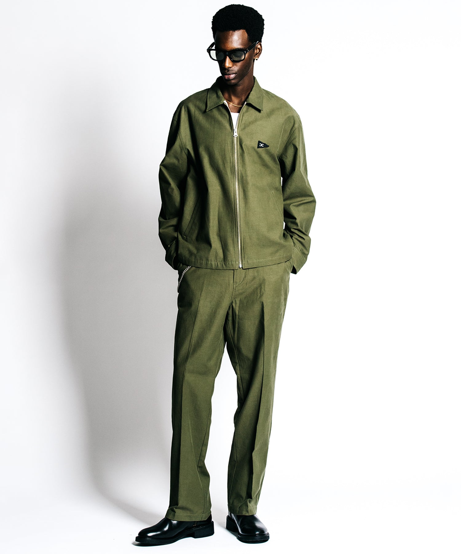 CR MUSTANG EMBROIDERY ZIP BLOUSON – BACK SATIN