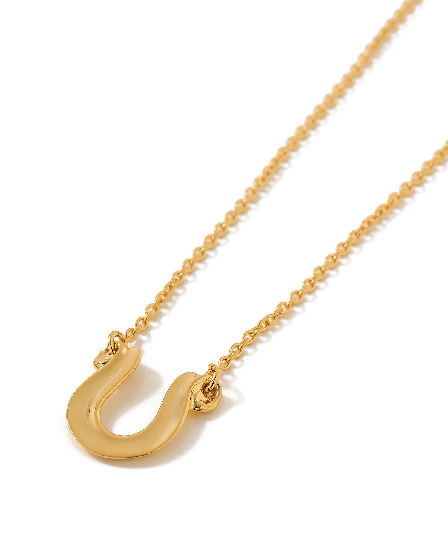 LETTER RIBBON HORSE SHOE NECKLACE 24KDP
