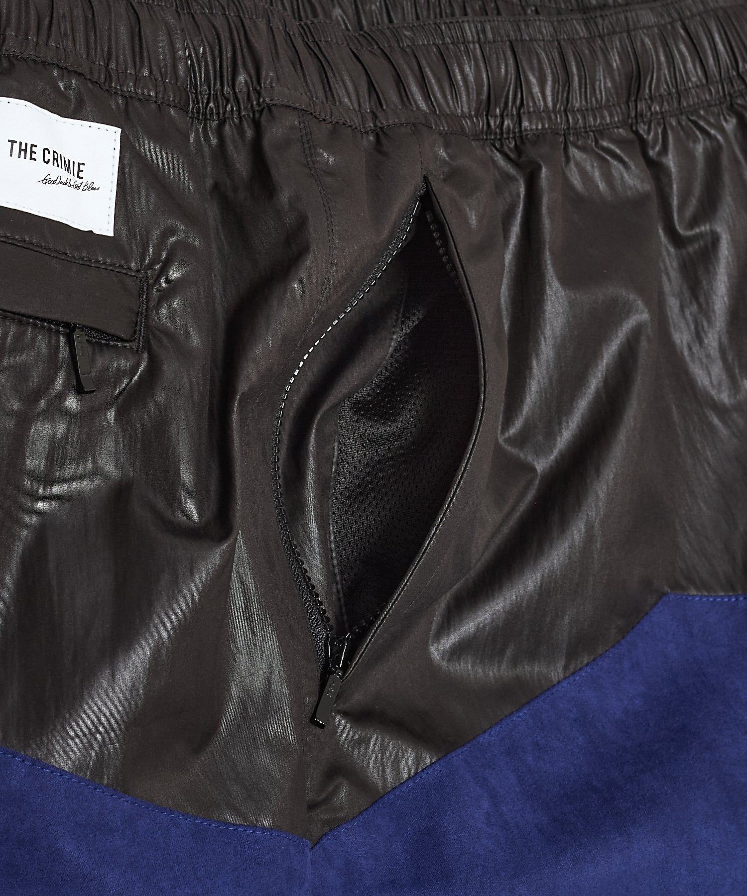 HYBRID TRACK SHORTS – LUX FAKE SUEDE PANEL