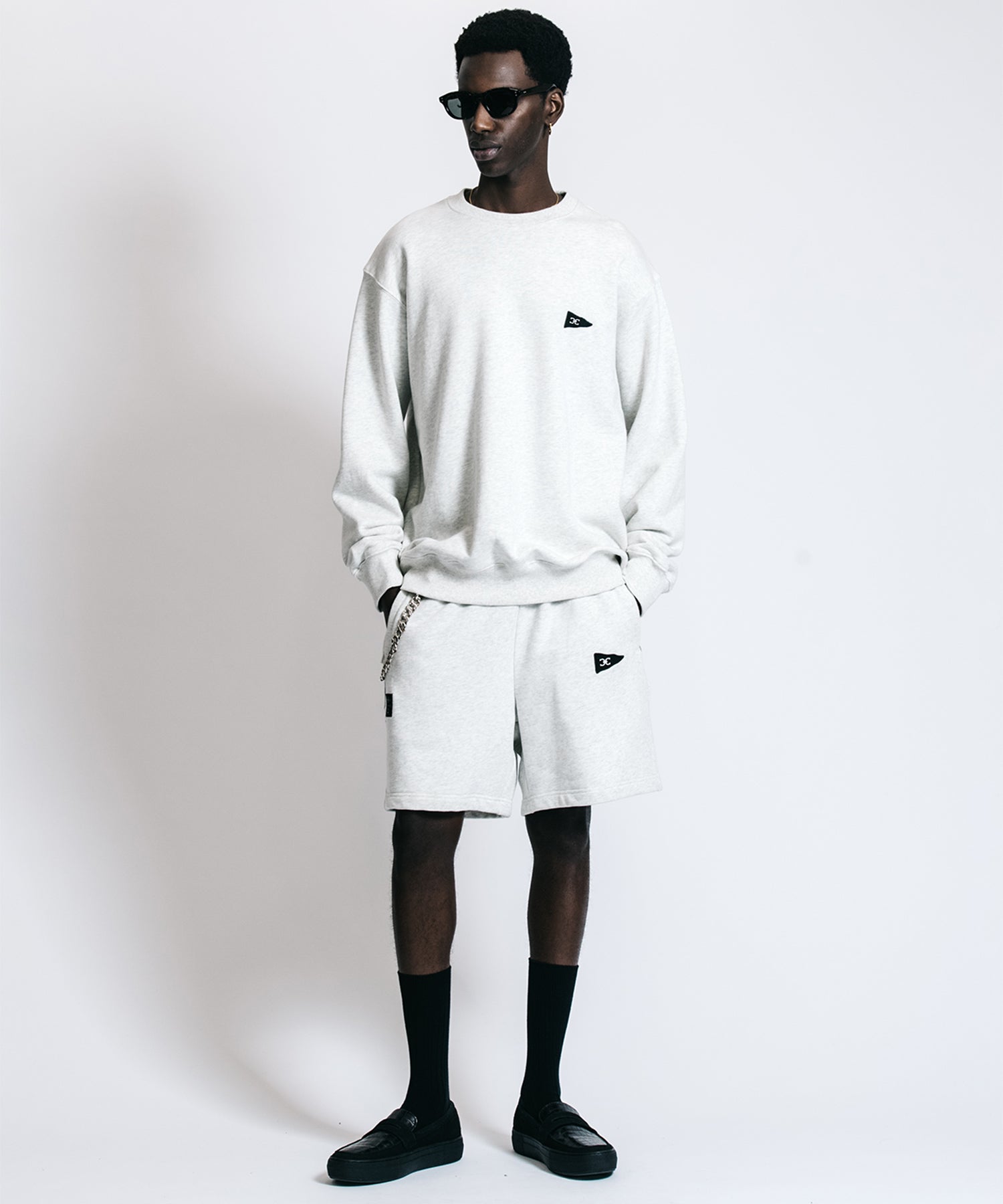 PATCHWORK LOGO SWEAT SHORTS