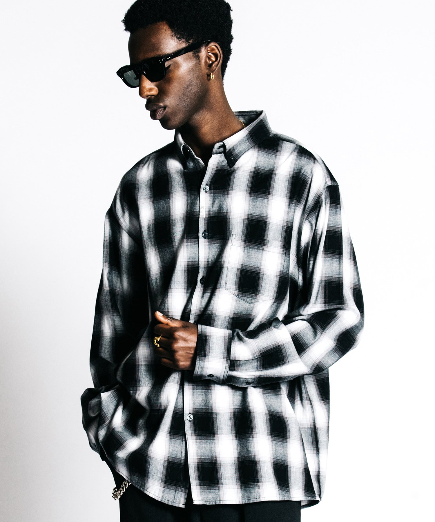OMBRE CHECK B.D L/S WIDE SHIRT