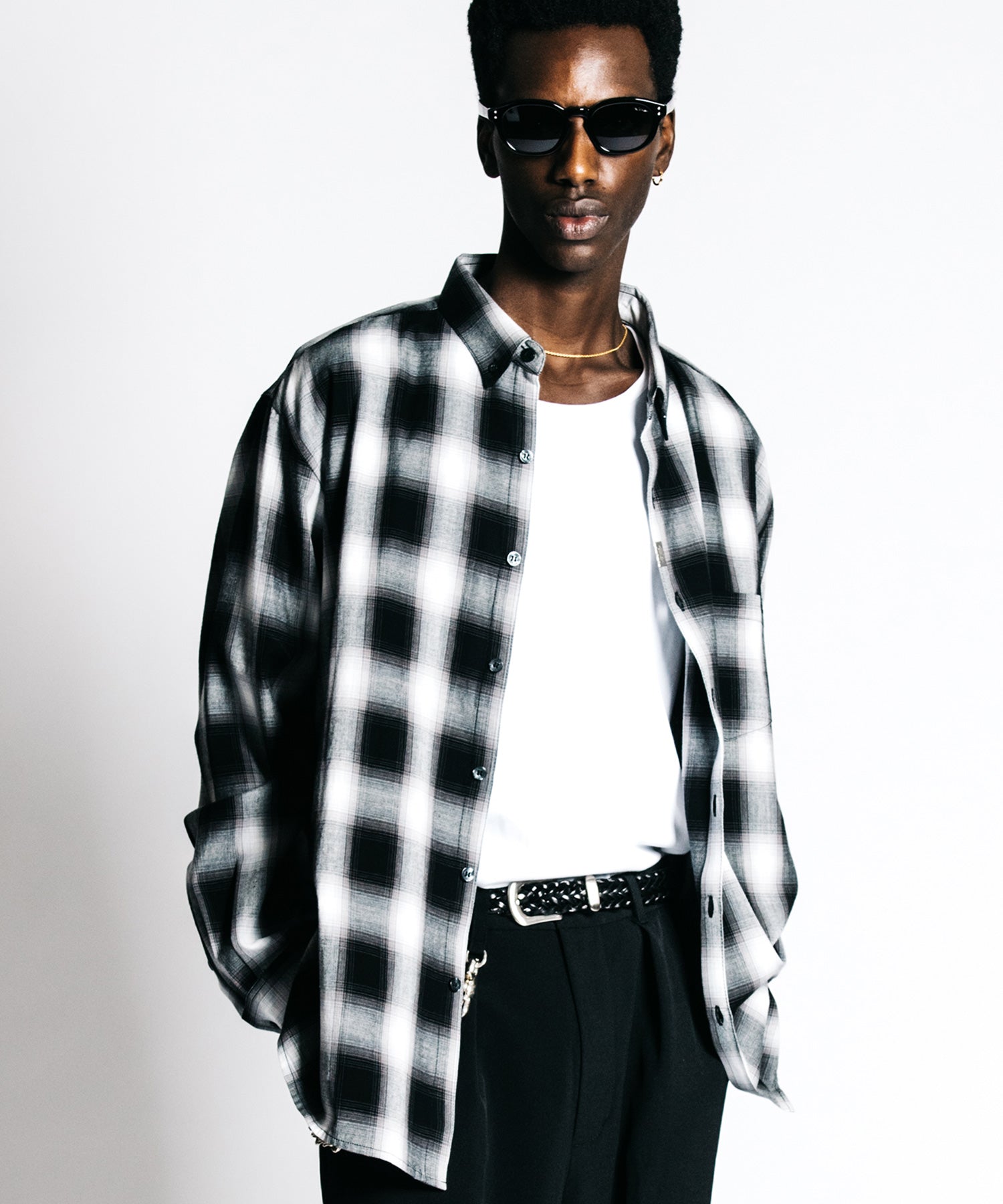 OMBRE CHECK B.D L/S WIDE SHIRT