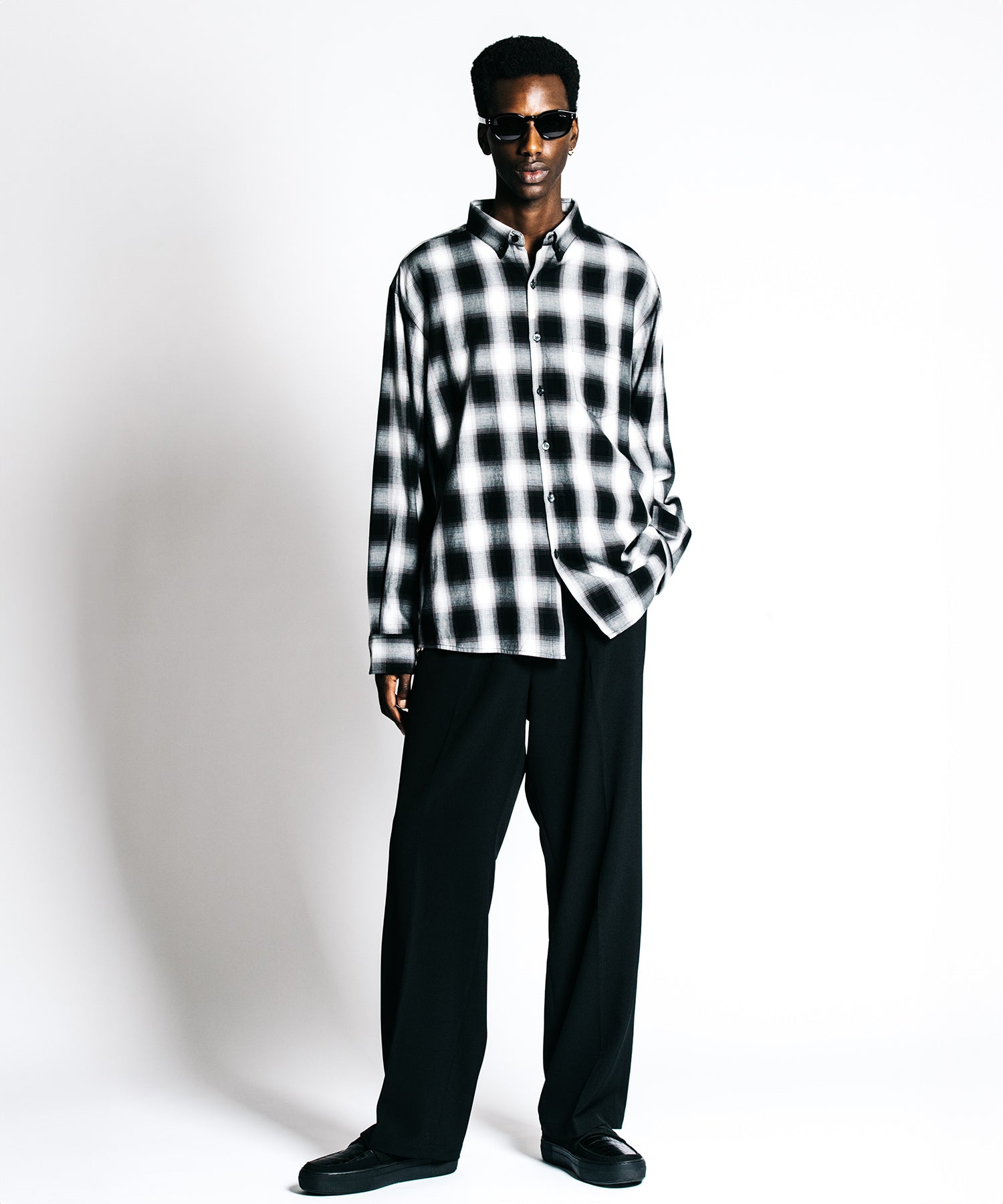 OMBRE CHECK B.D L/S WIDE SHIRT
