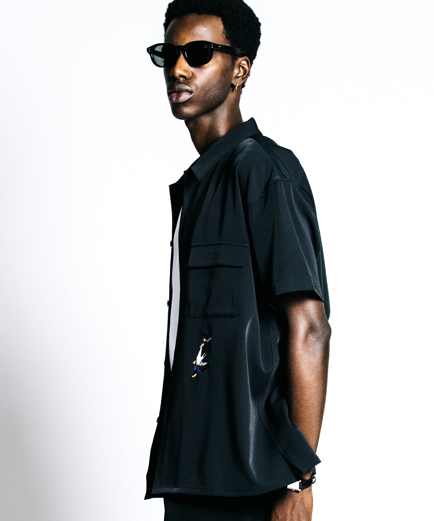 TAILORED SWALLOW EMBROIDERY S/S SHIRT – EASY CARE