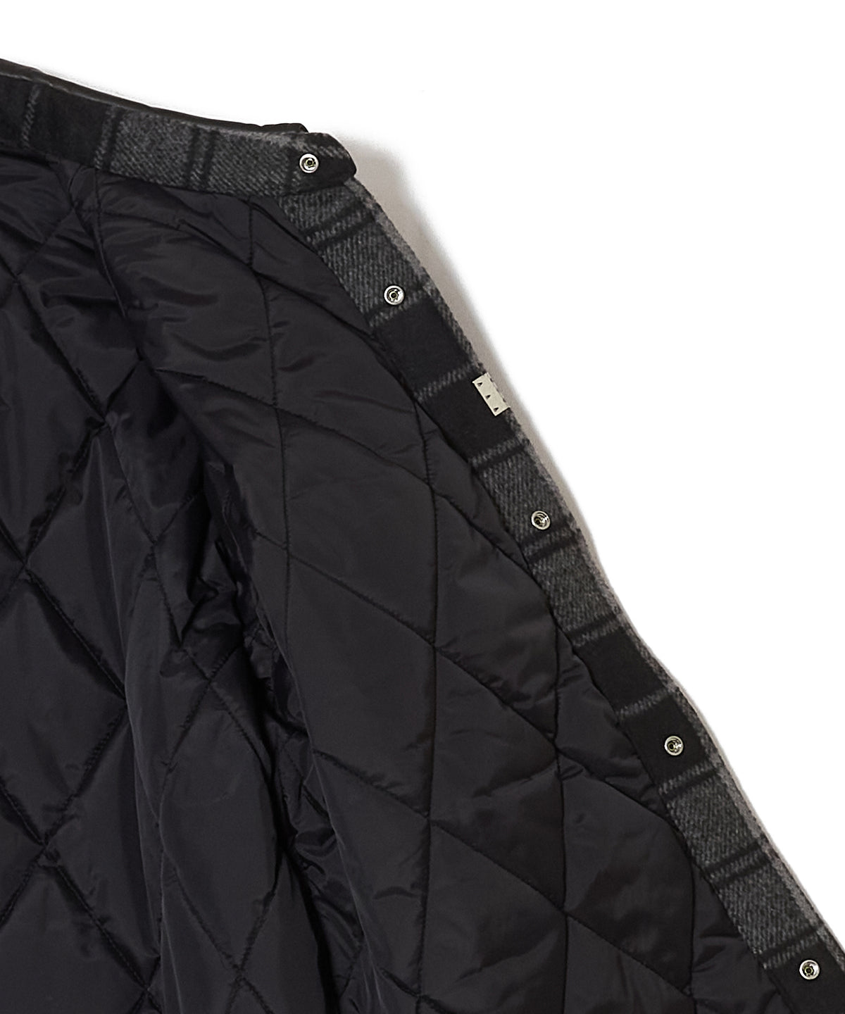 LEATHER-COLLAR SNAP SHIRT JACKET