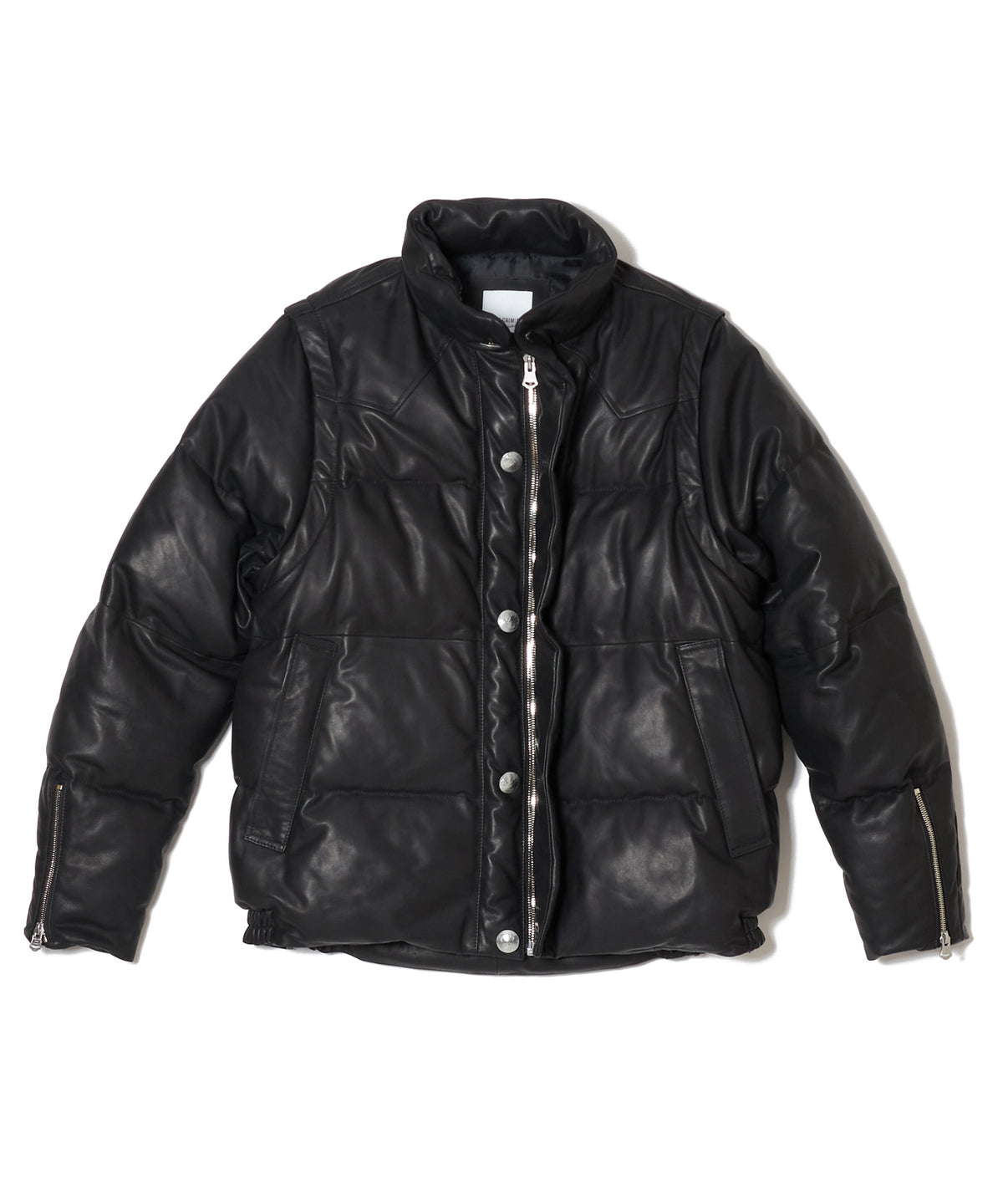 2WAY CONVERTIBLE CONCHO SHEEP LEATHER DOWN JACKET
