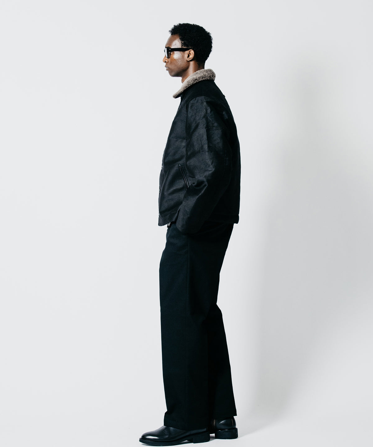 N1 LEATHER PIPING WESTERN YOKE JACKET WITH ALPACA LINING