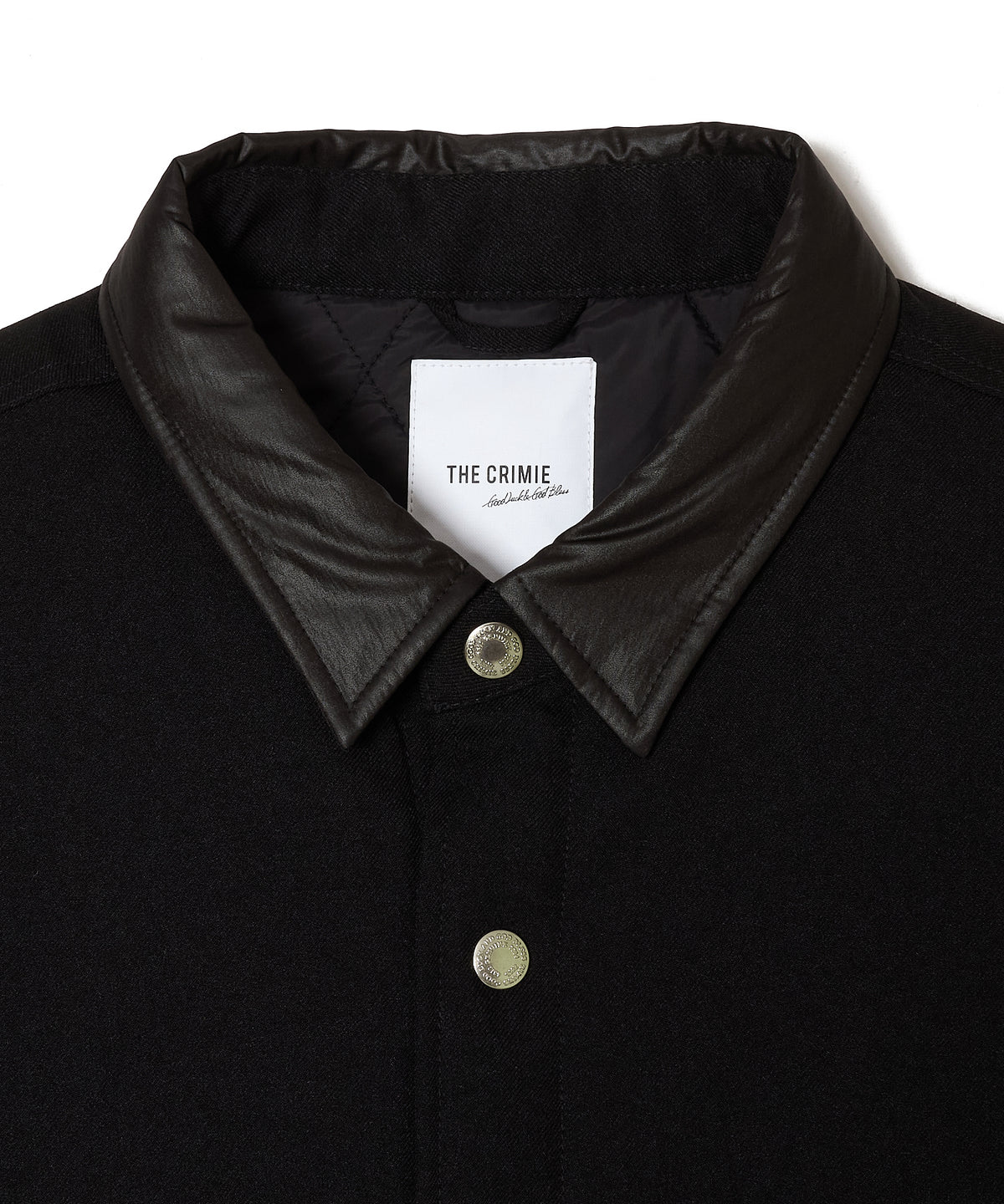 WOOL-BLEND SNAP SHIRT JACKET