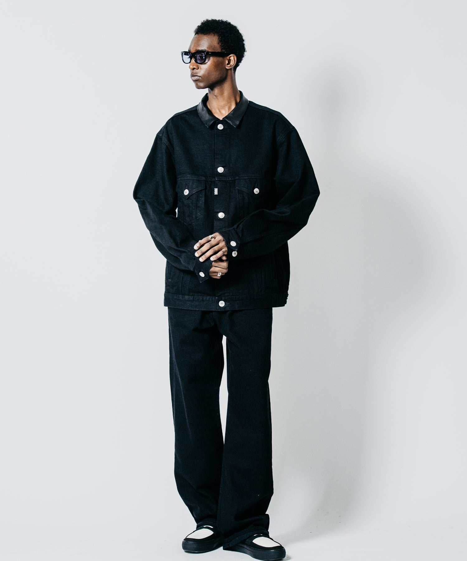 BORN FREE WIDE LUXURY SELVEDGE ONE WASH JEANS - BLACK MADE IN JAPAN