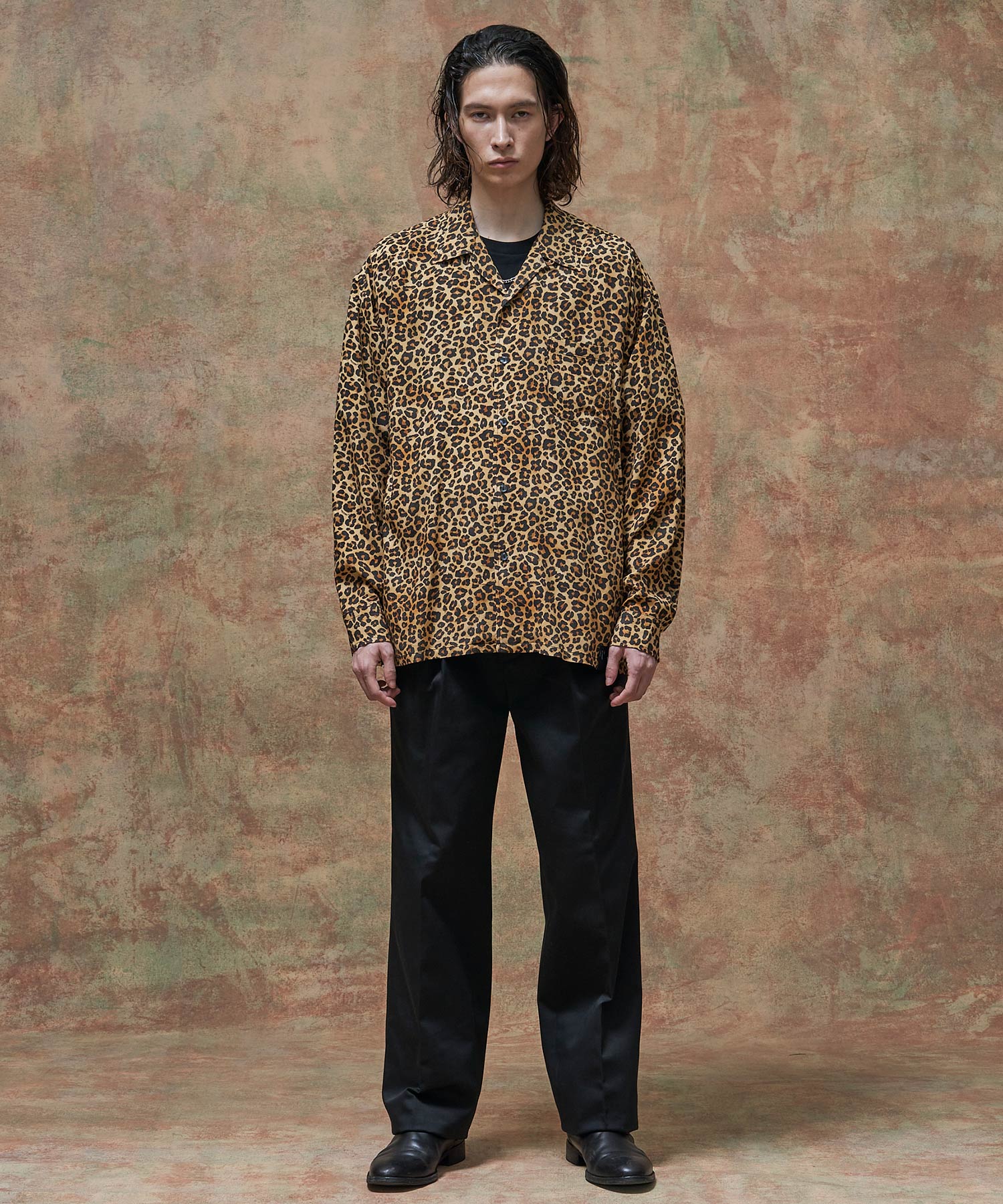 LEOPARD OPEN COLLAR SHIRTS