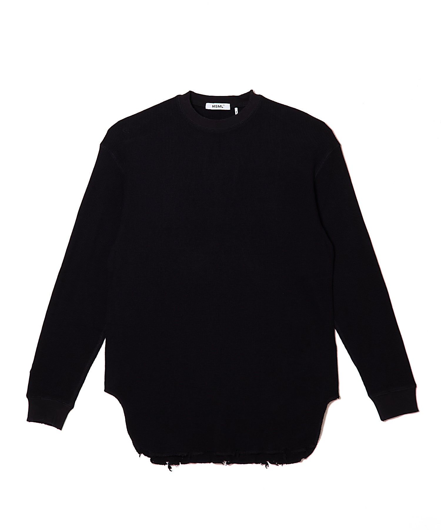 COTTON WAFFLE DAMAGE LONG SLEEVE CUTSEW