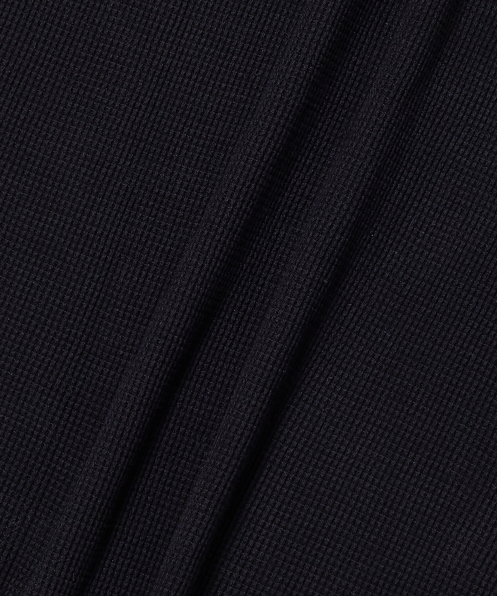 COTTON WAFFLE DAMAGE LONG SLEEVE CUTSEW