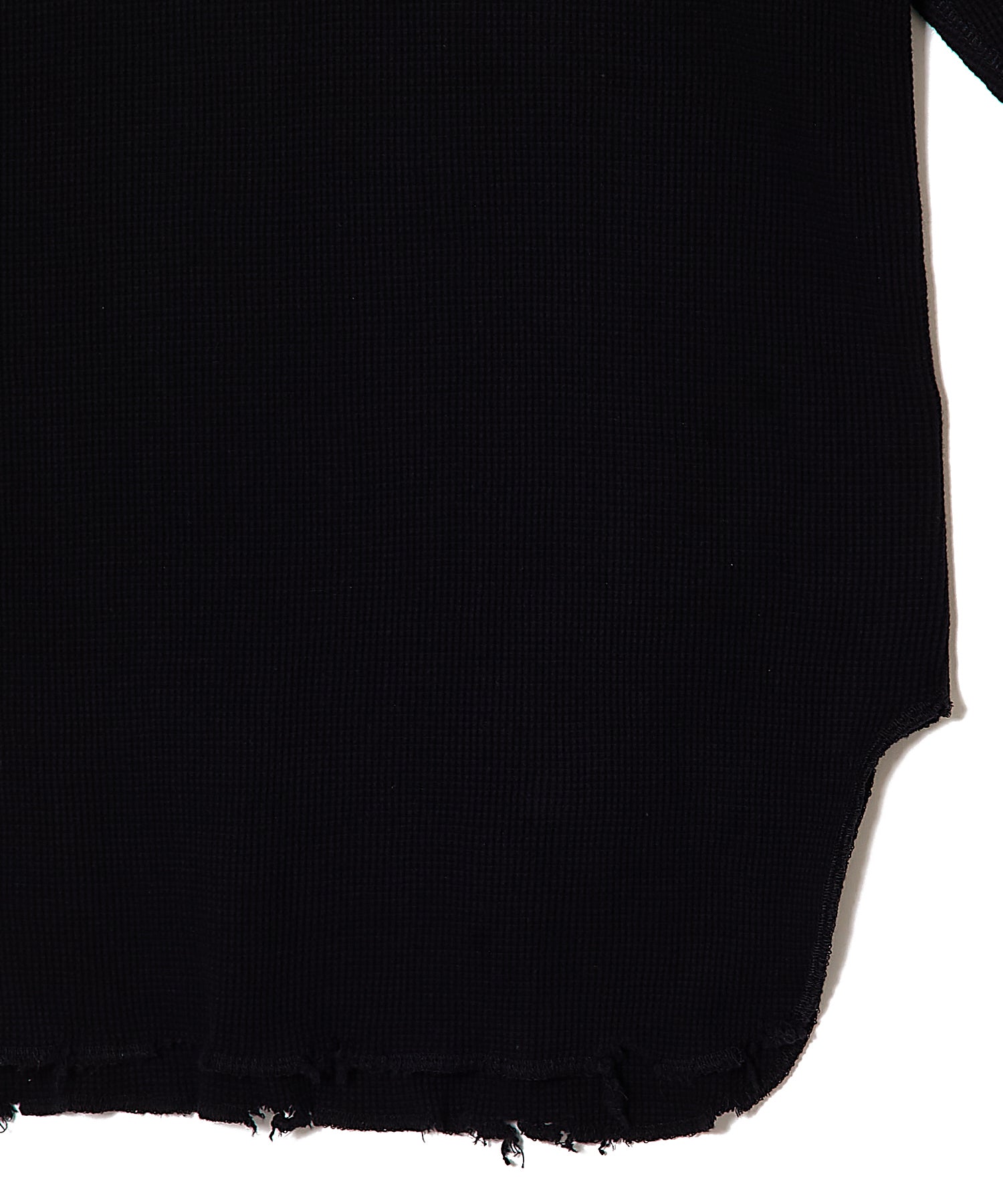 COTTON WAFFLE DAMAGE LONG SLEEVE CUTSEW