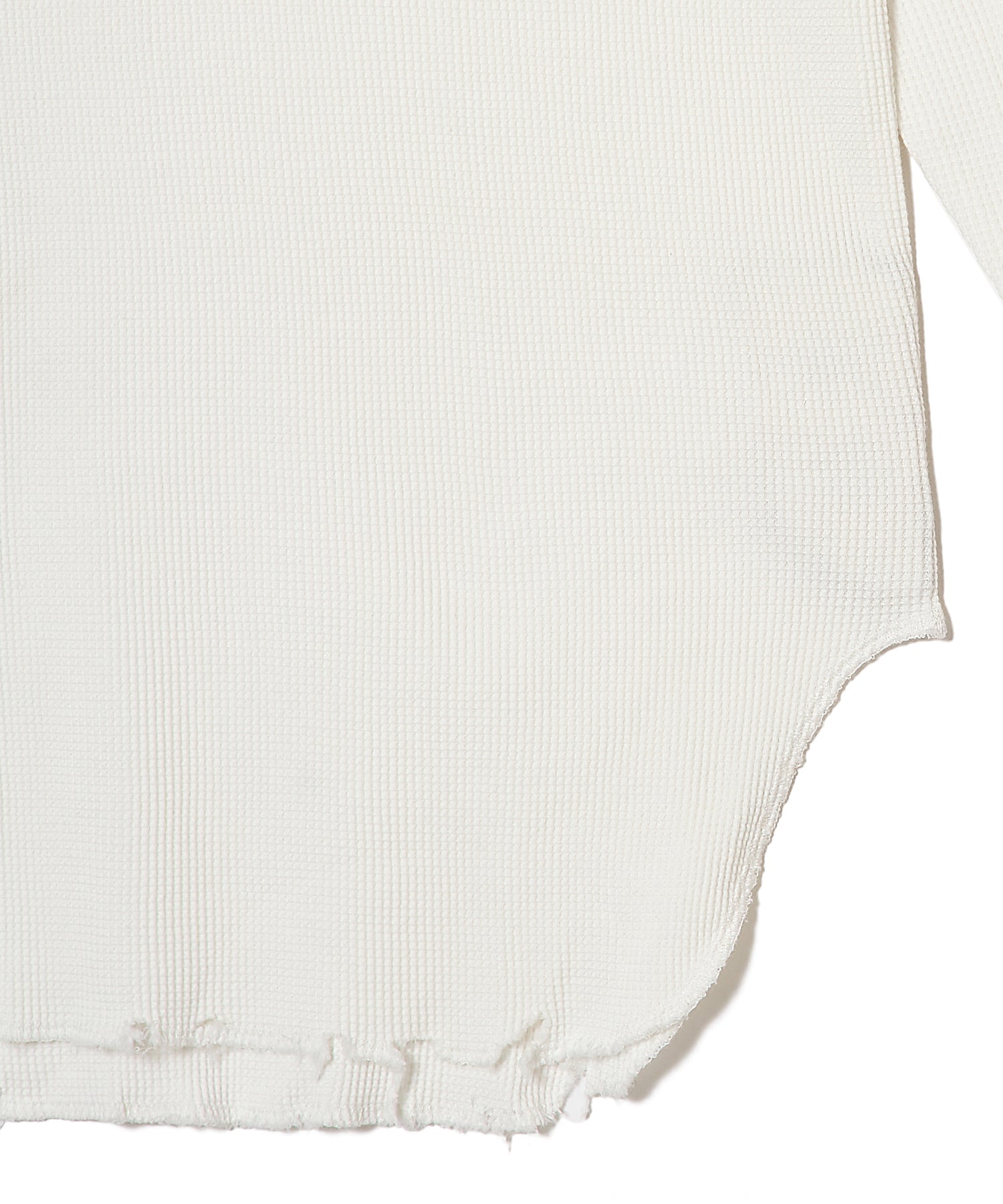 COTTON WAFFLE DAMAGE LONG SLEEVE CUTSEW