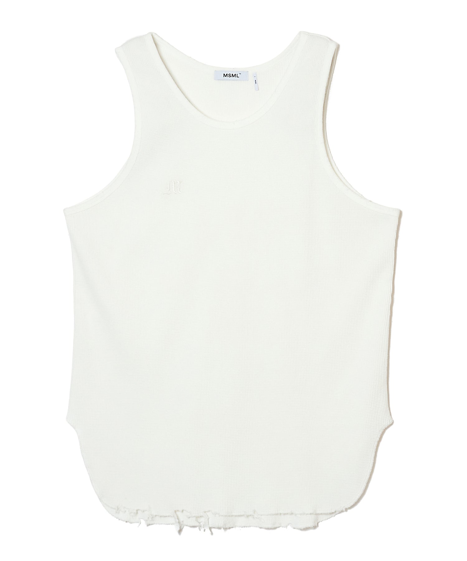 COTTON WAFFLE DAMAGE TANK TOP